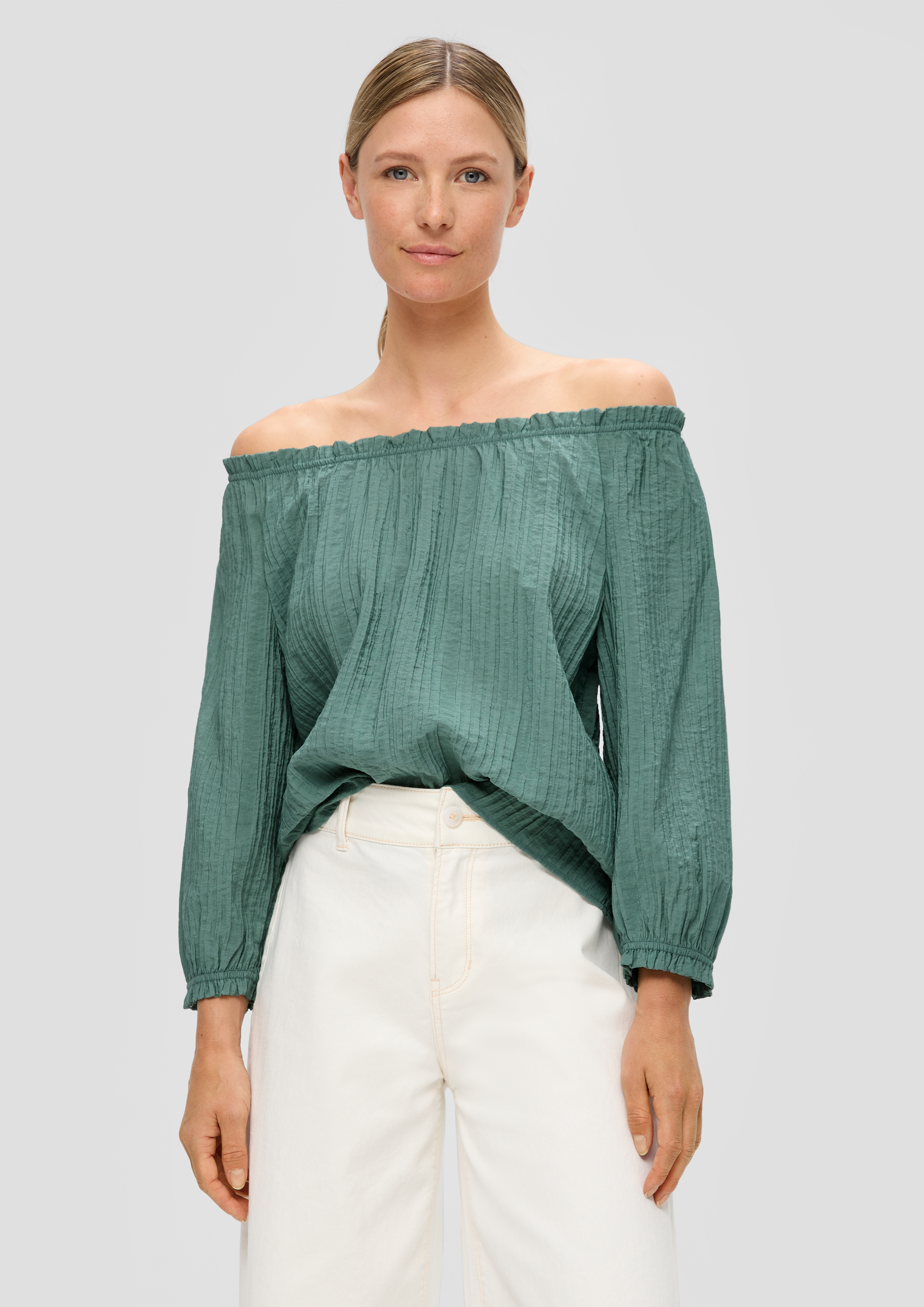 S.Oliver Off-Shoulder-Bluse aus Viskosemix