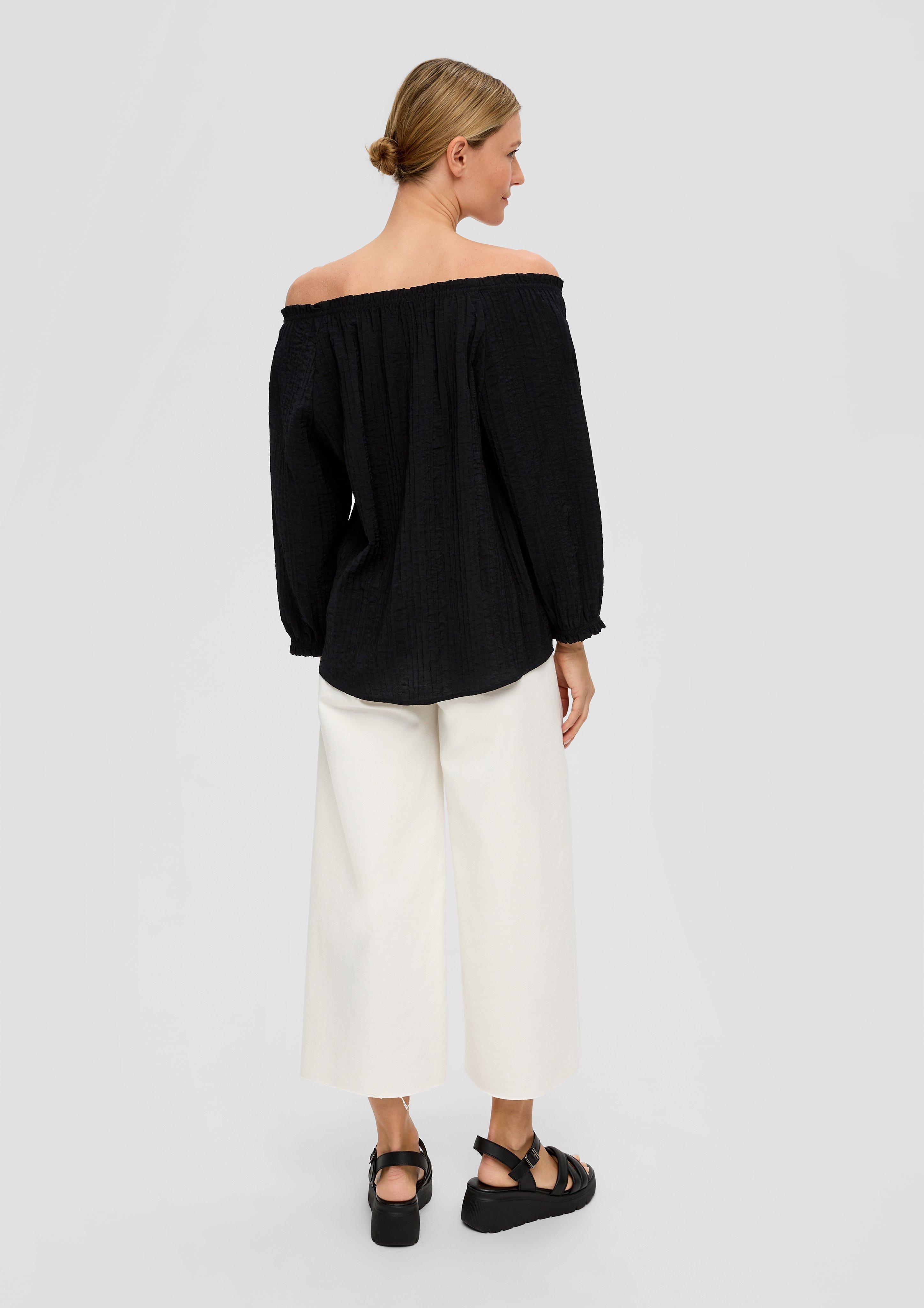 Off-the-shoulder blouse in a viscose blend - black | s.Oliver