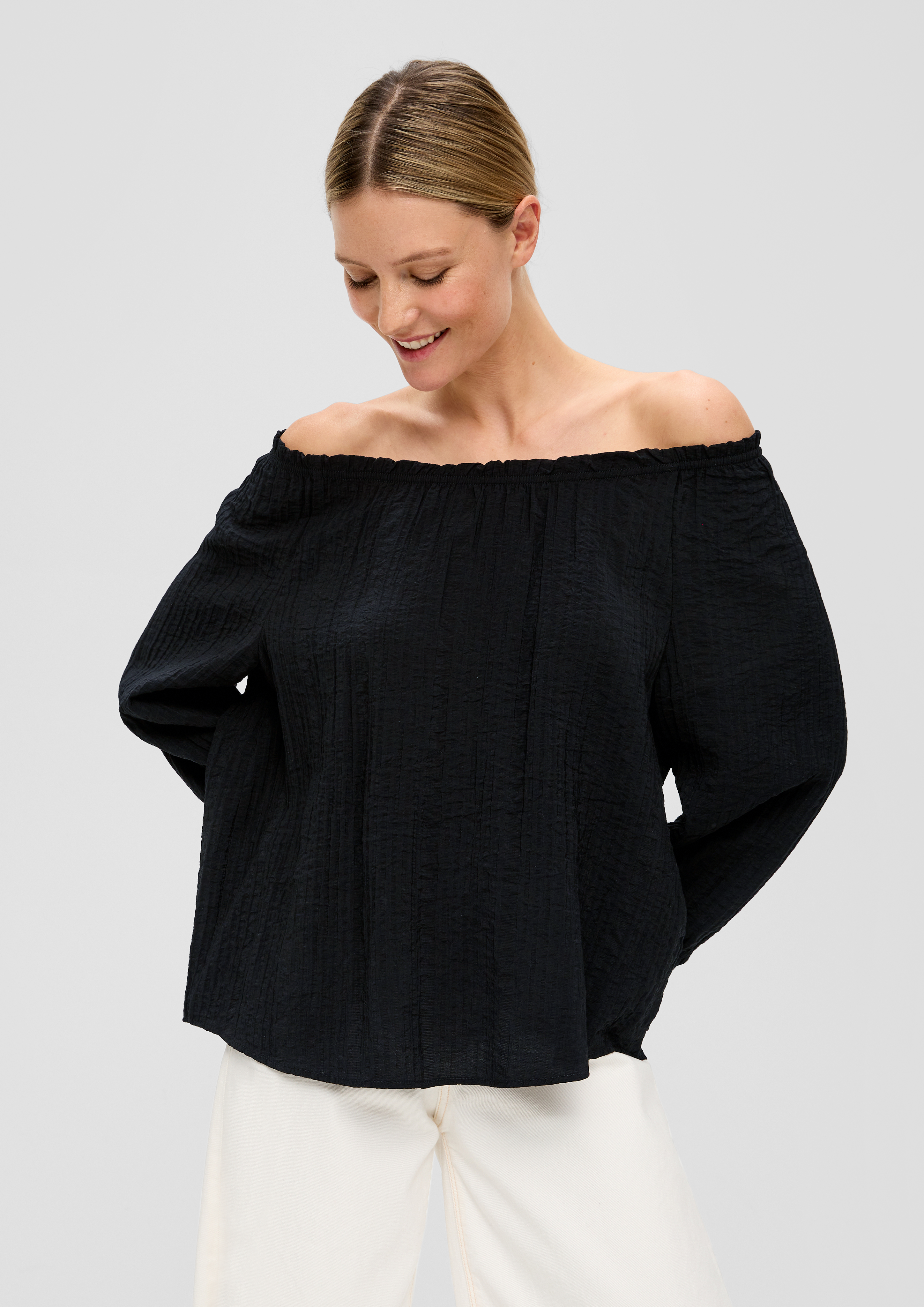 S.Oliver Off-Shoulder-Bluse aus Viskosemix