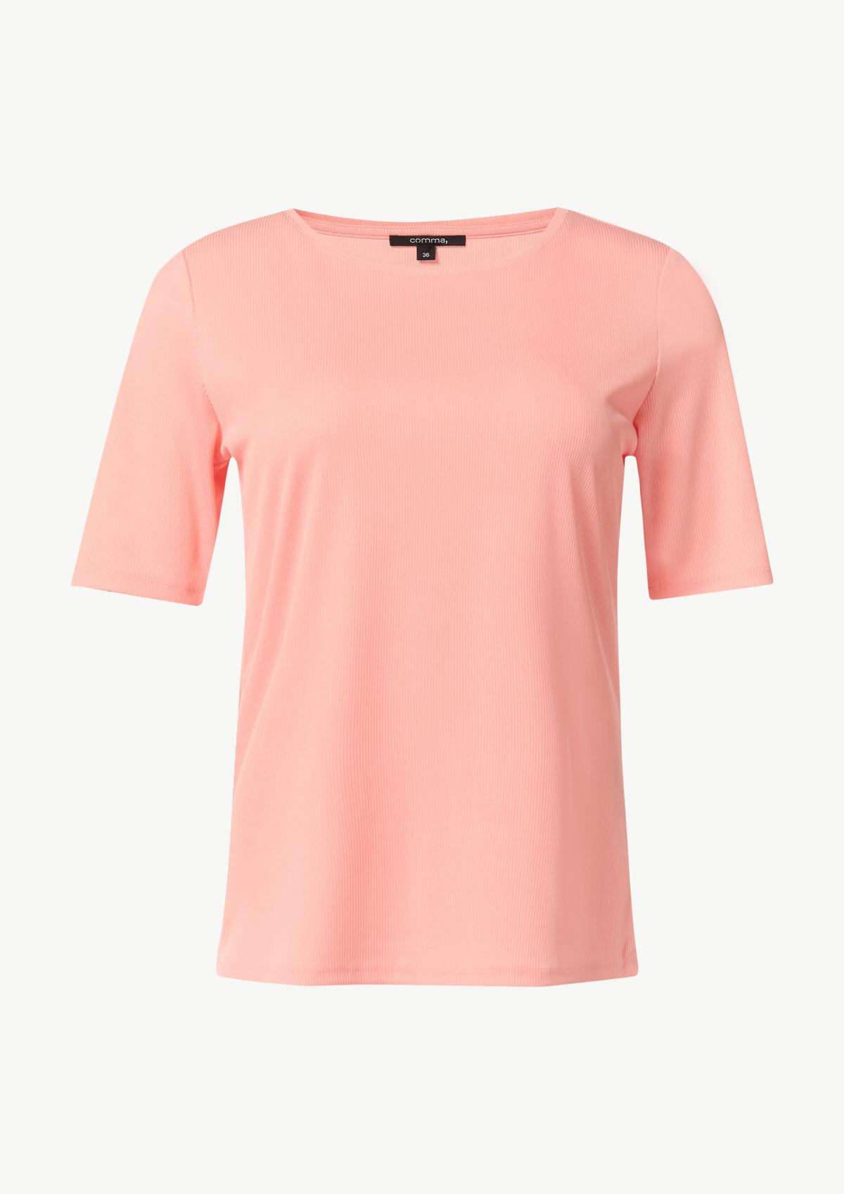 comma Ribbed T-shirt with a round neckline