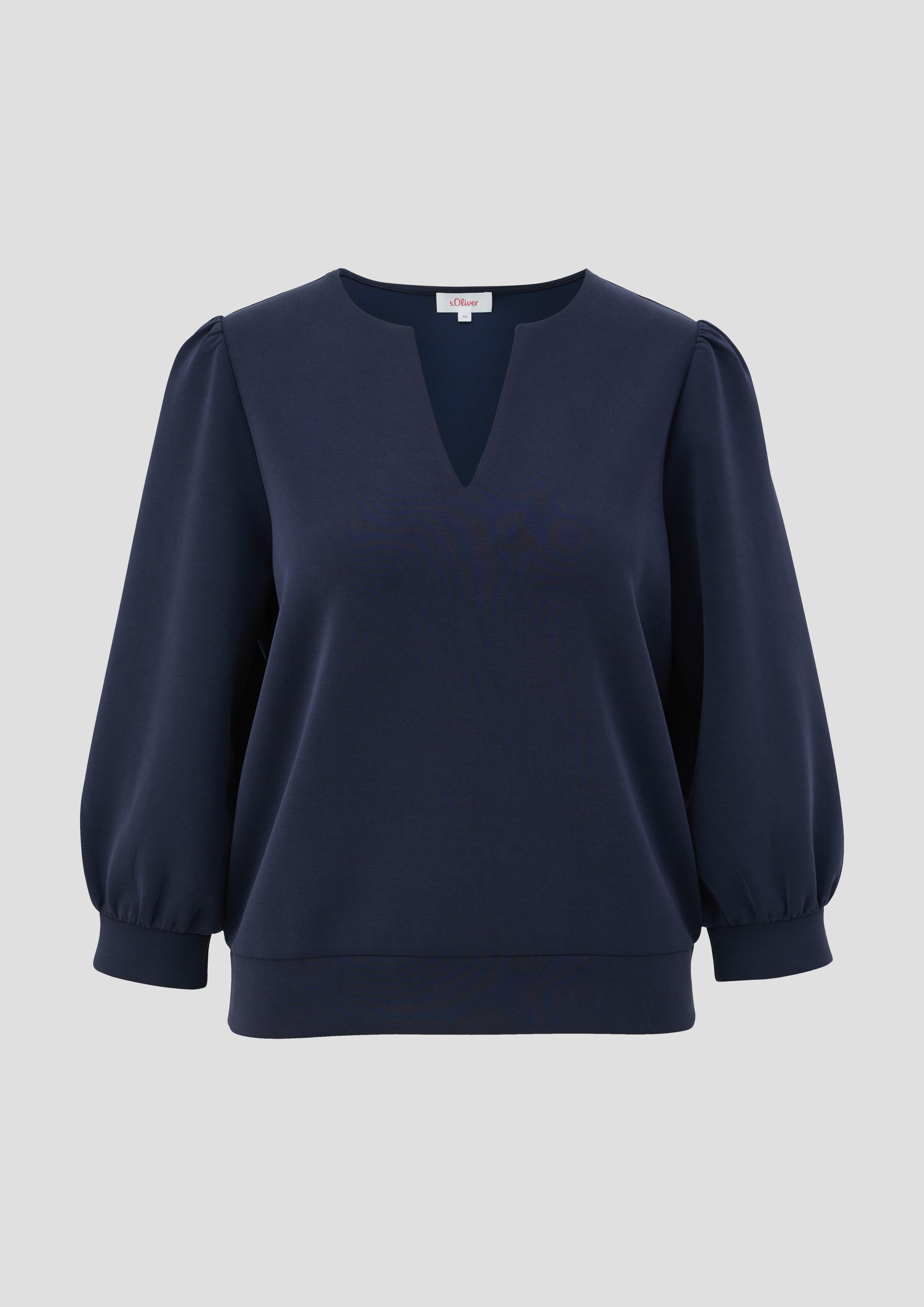 s.Oliver - Sweatshirt aus Scuba, Damen, blau