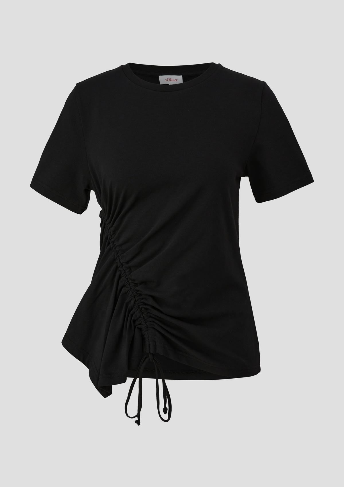 s.Oliver T-shirt met plooi- en strikdetails