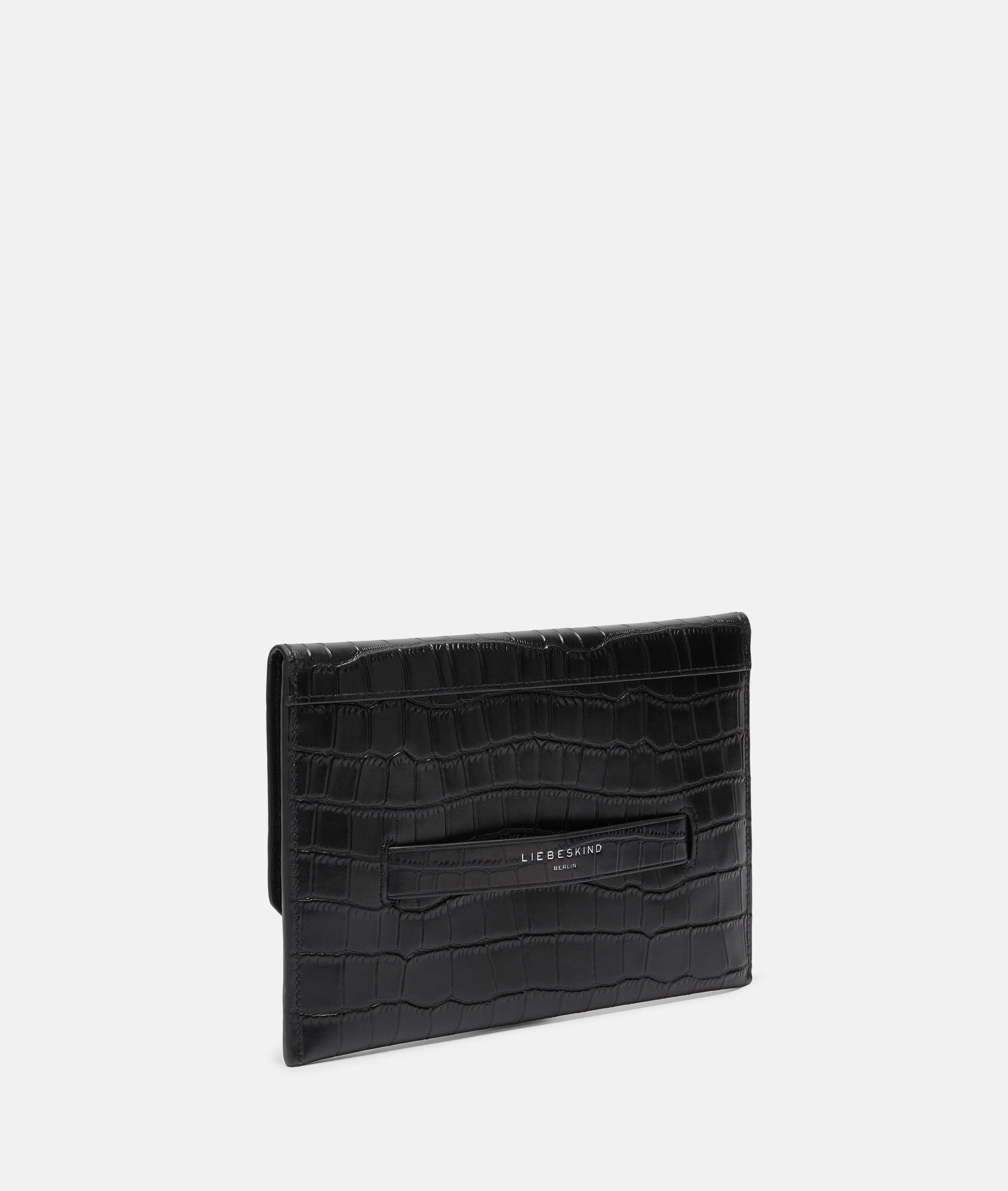 Thumbnail - Liebeskind Berlin - Handliche Clutch in Kroko-Optik -  schwarz