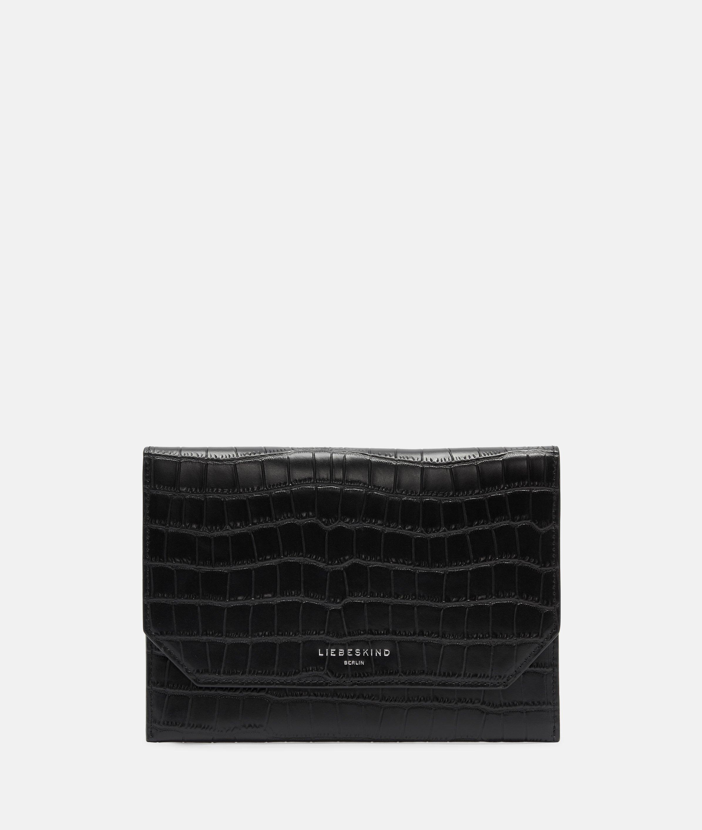 Liebeskind Berlin - Handliche Clutch in Kroko-Optik -  schwarz