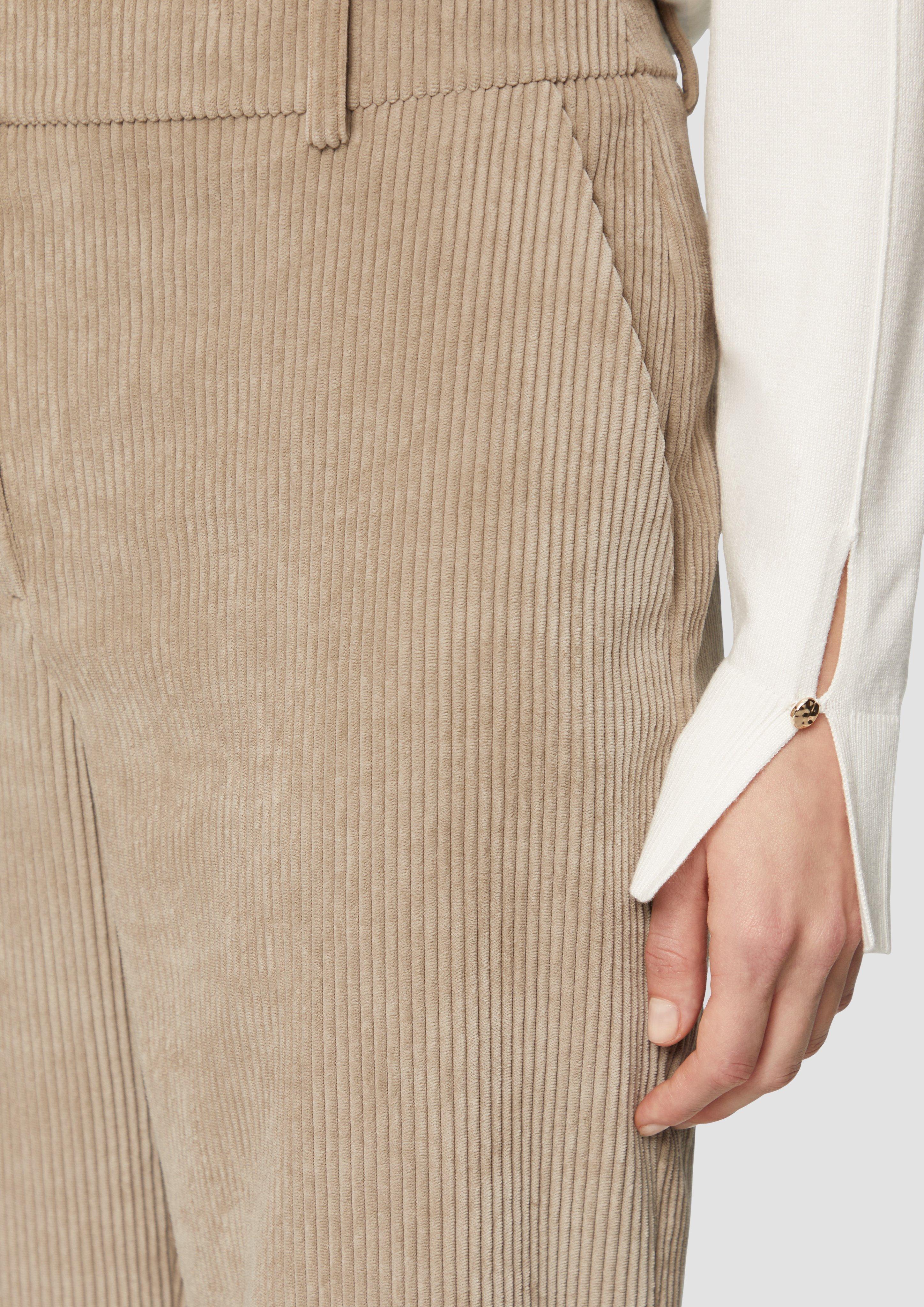 Wide-leg corduroy trousers - beige | s.Oliver Wide-leg corduroy trousers - beige | s.Oliver