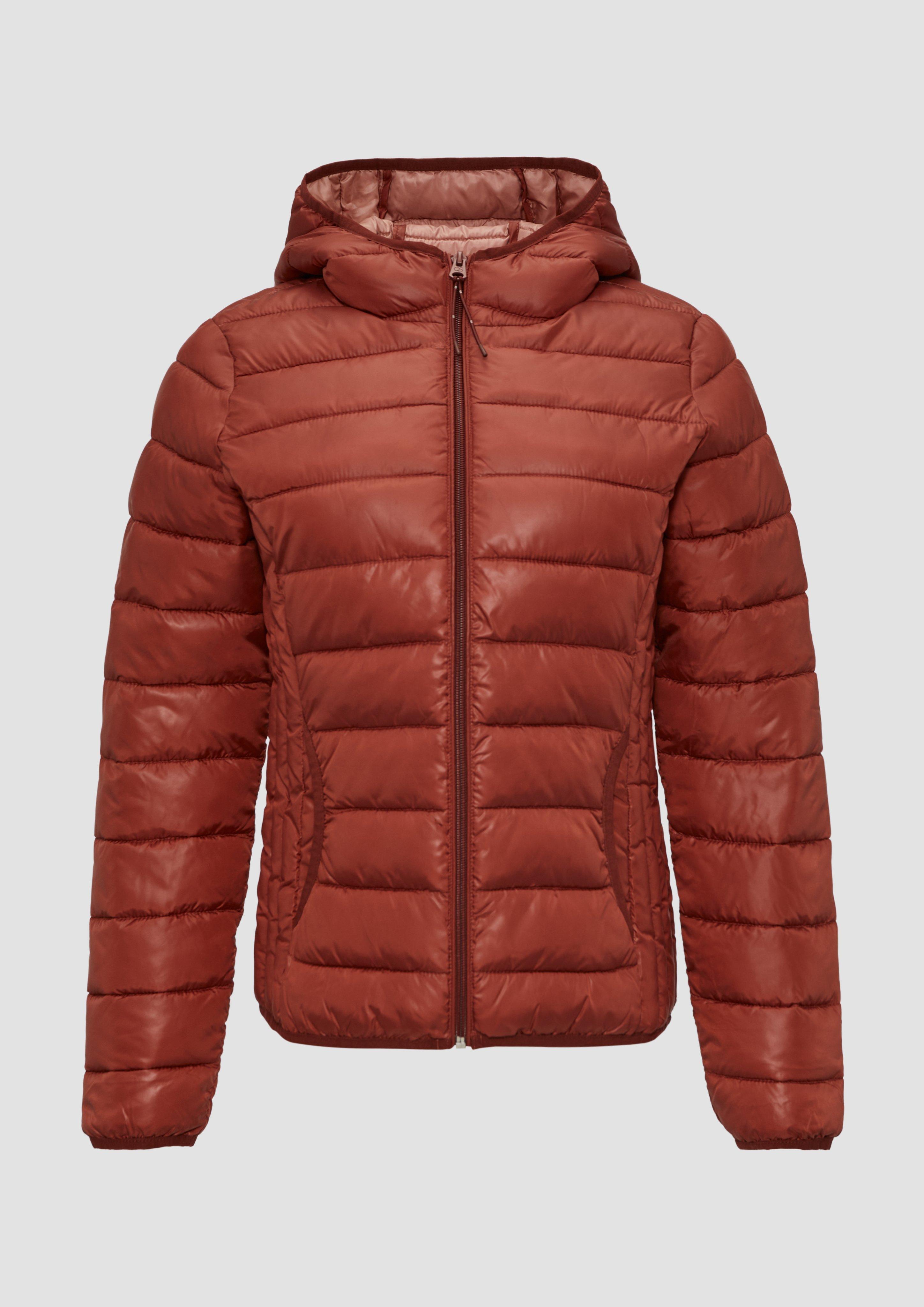 QS - Leicht wattierte Steppjacke mit Kapuze, Damen, rot