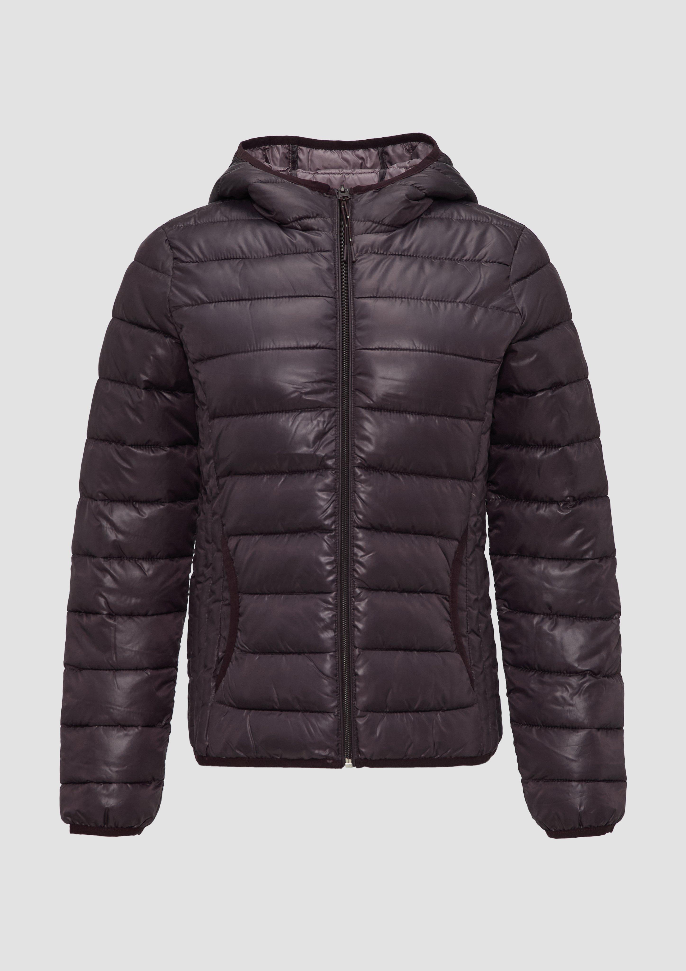 QS - Leicht wattierte Steppjacke mit Kapuze, Damen, lila