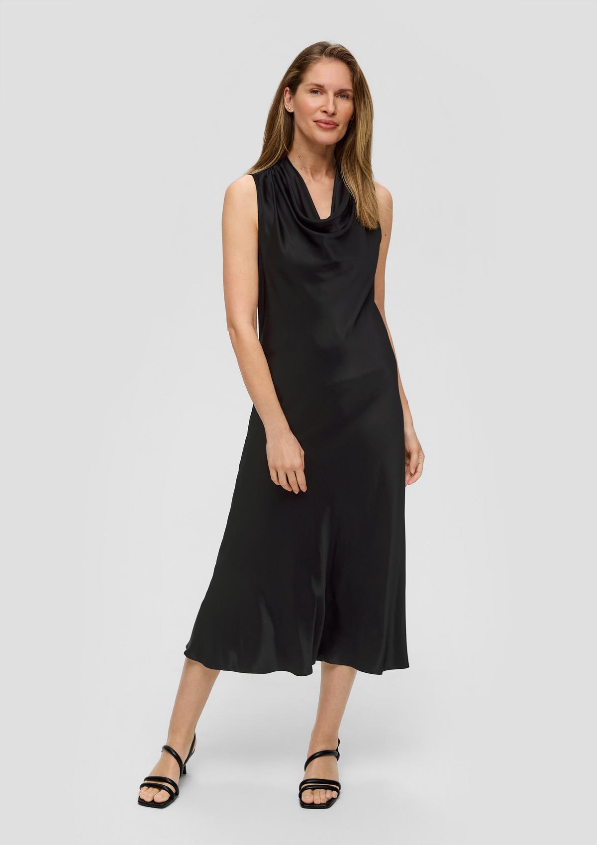 s.Oliver Satin dress with a cowl neckline
