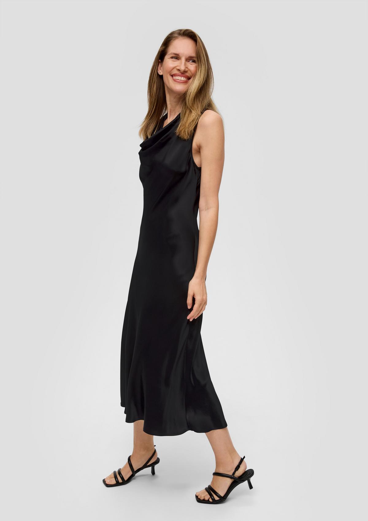 s.Oliver Satin dress with a cowl neckline