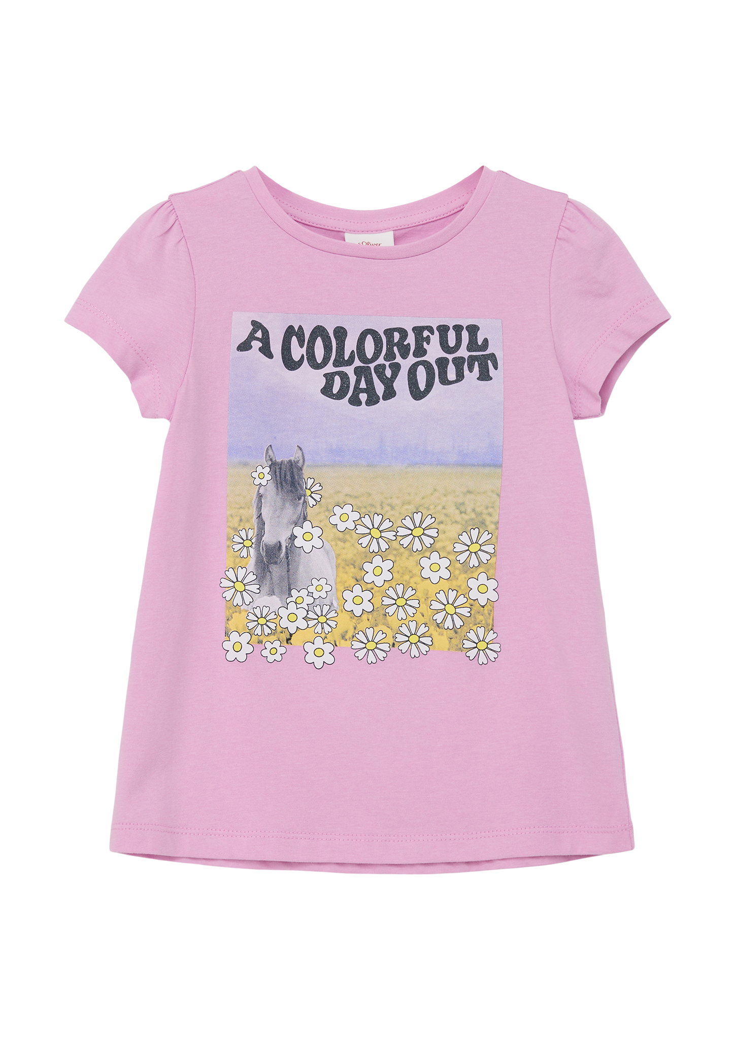 s.Oliver - T-Shirt mit Fotoprint, Kinder, Rosa