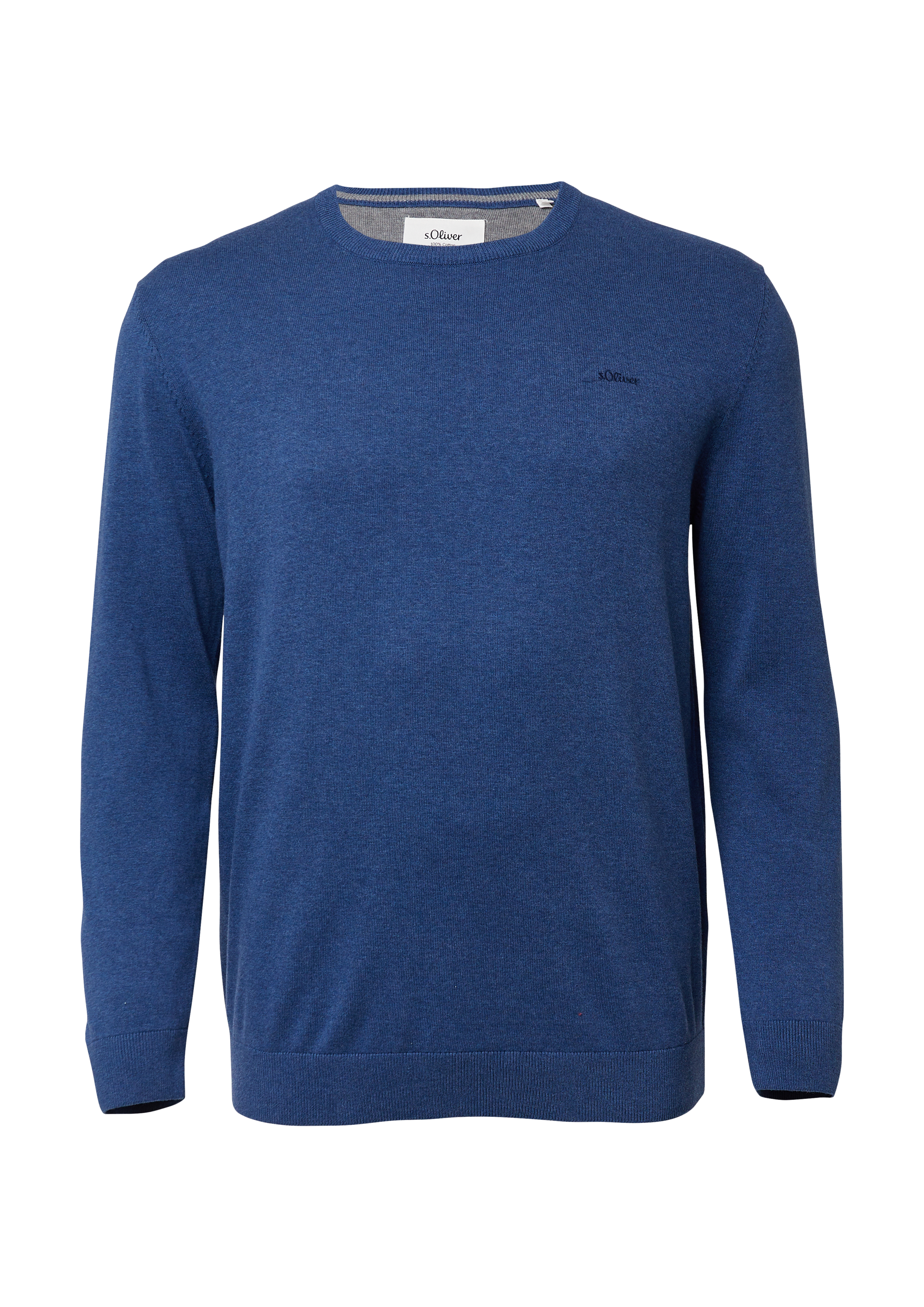 Baumwollpullover mit Logo-Stickerei