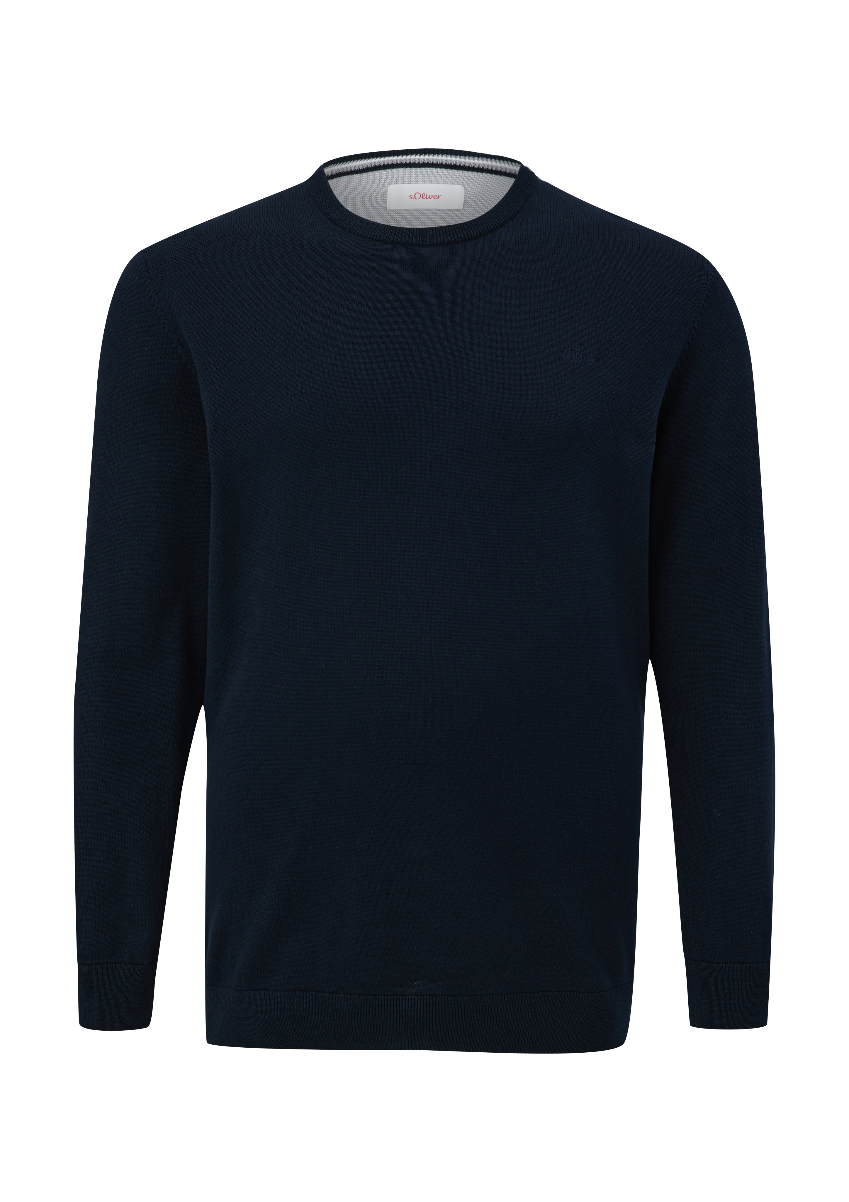 s.Oliver - Strickpullover mit Logo-Stickerei, Herren, blau