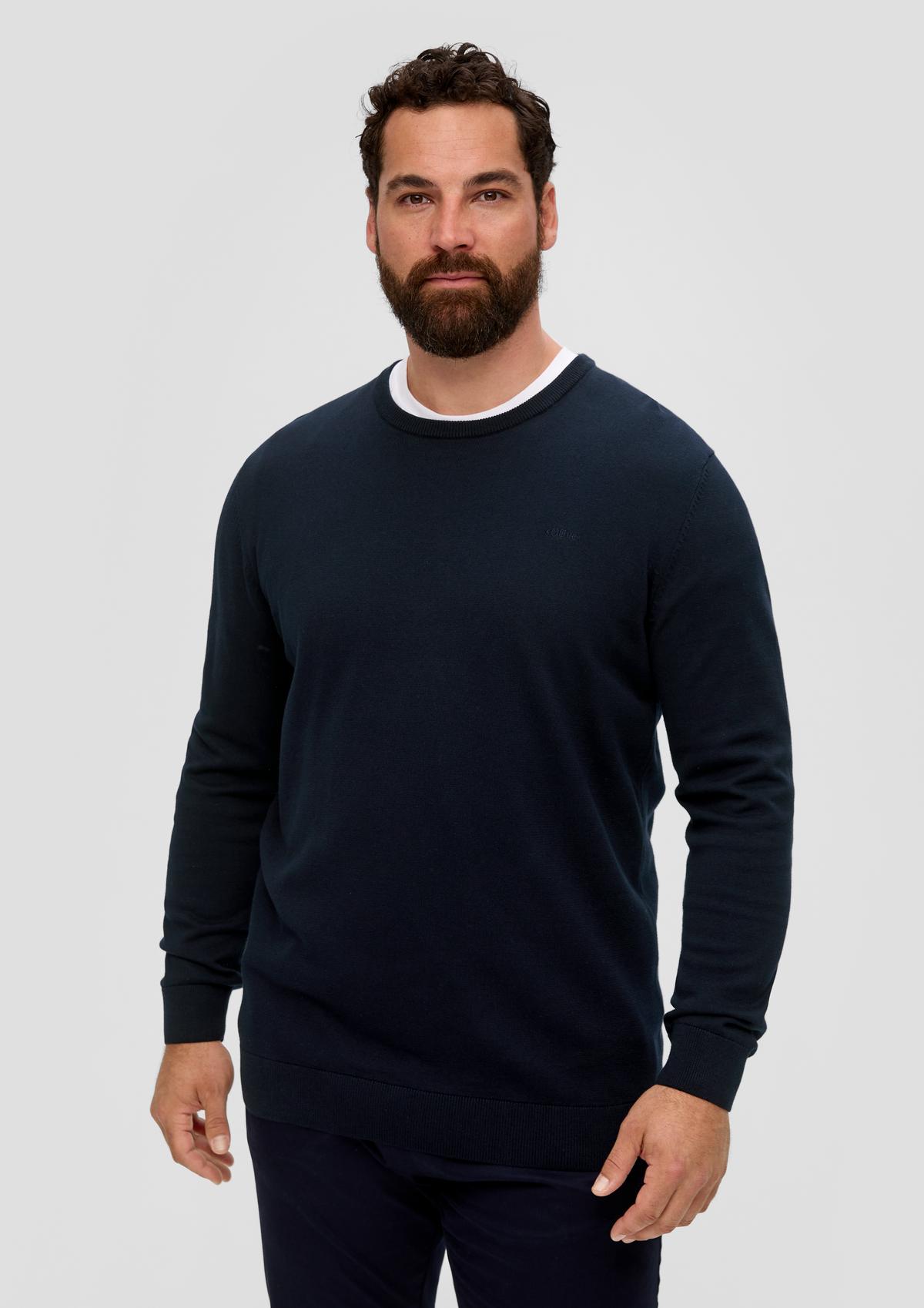 s.Oliver Pletený pulovr s vyšitým logem