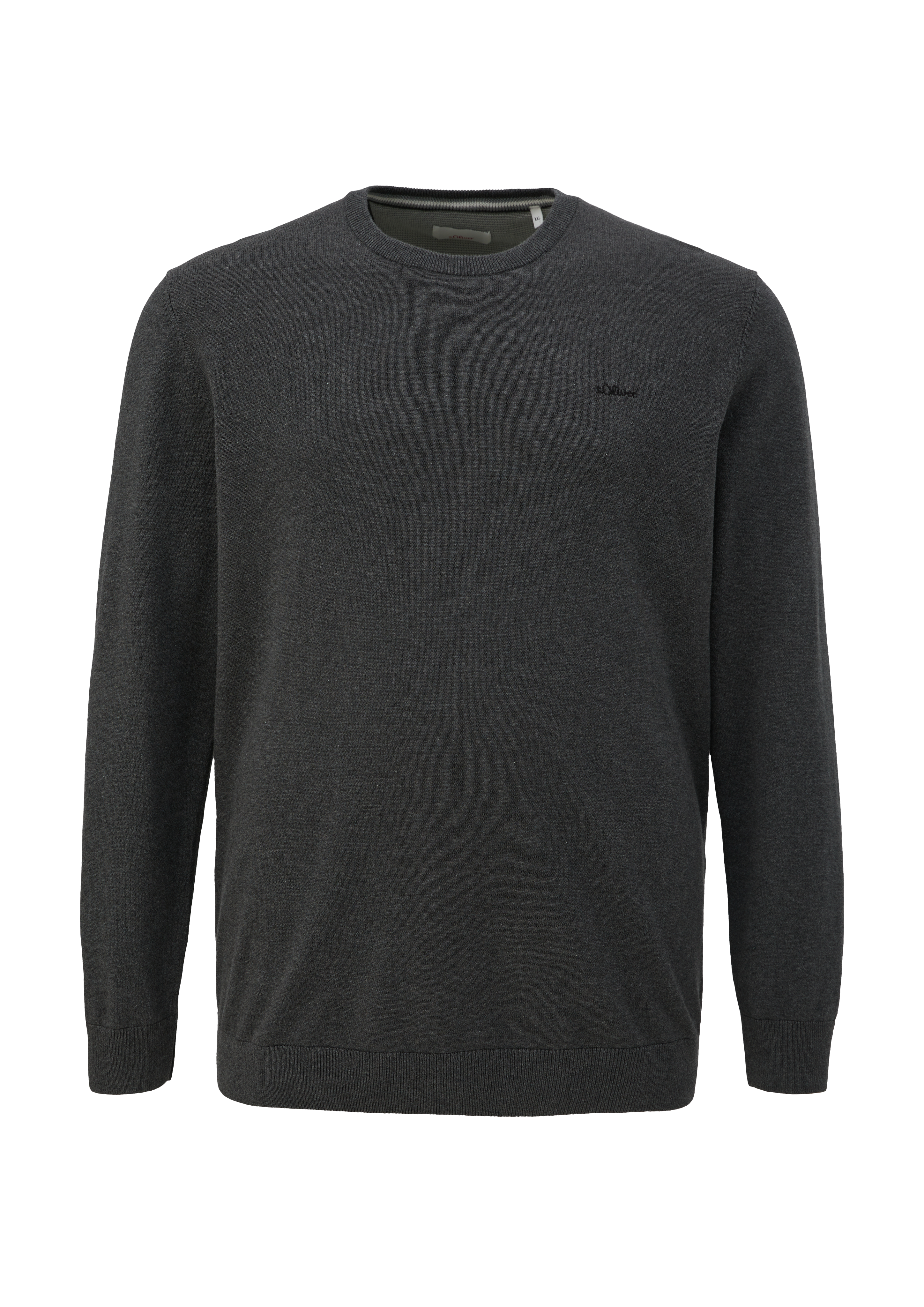 s.Oliver - Strickpullover mit Logo-Stickerei, Herren, grau