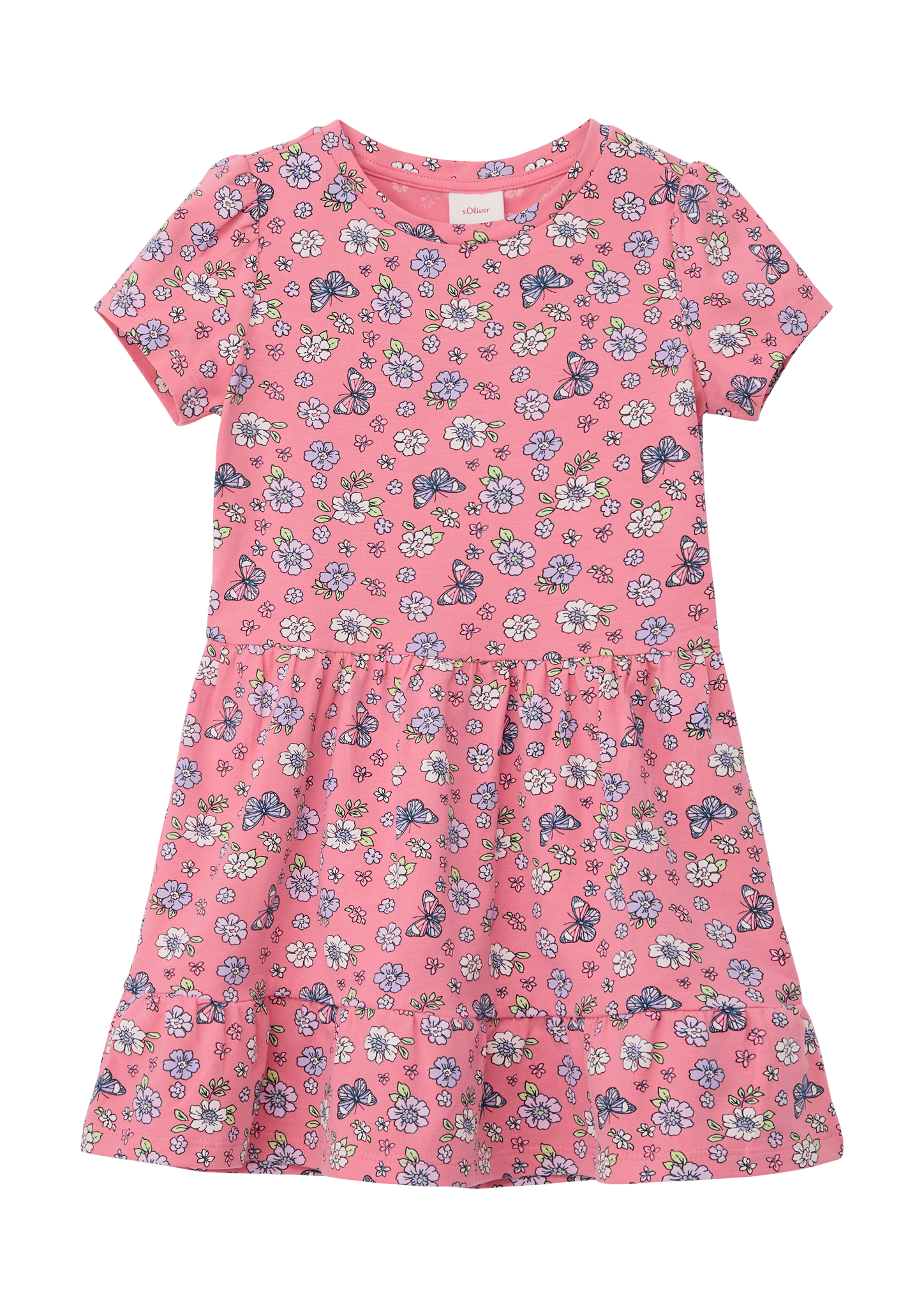 s.Oliver - Kleid mit All-over-Print, Kinder, Rosa