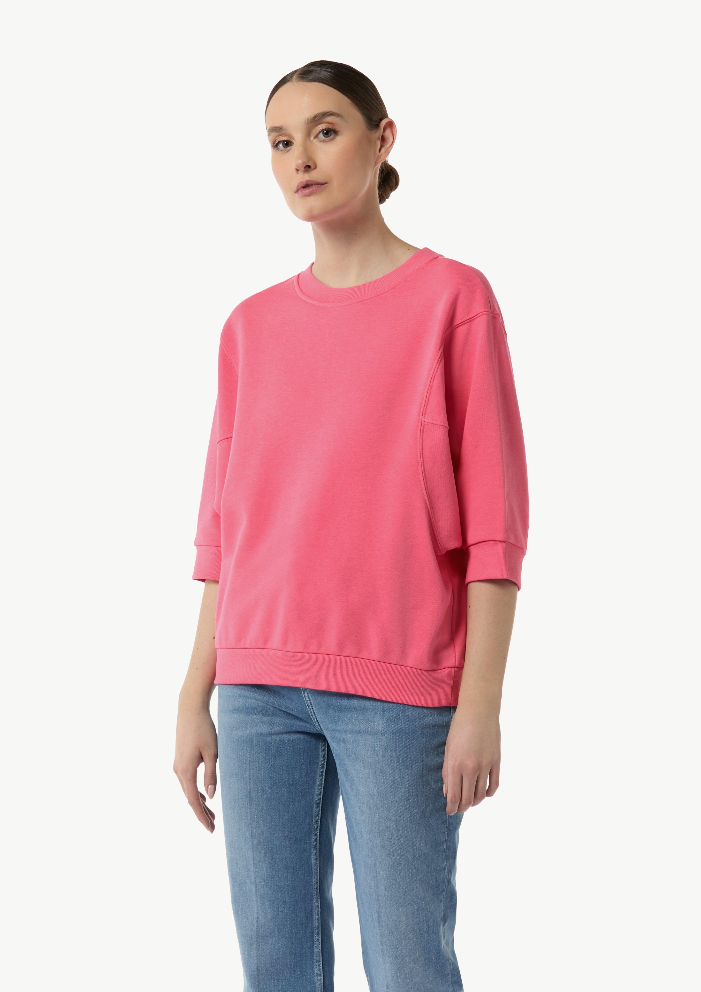 Sweatshirt with 3/4-length sleeves - pink | Comma Sweatshirt with 3/4-length sleeves - pink | Comma