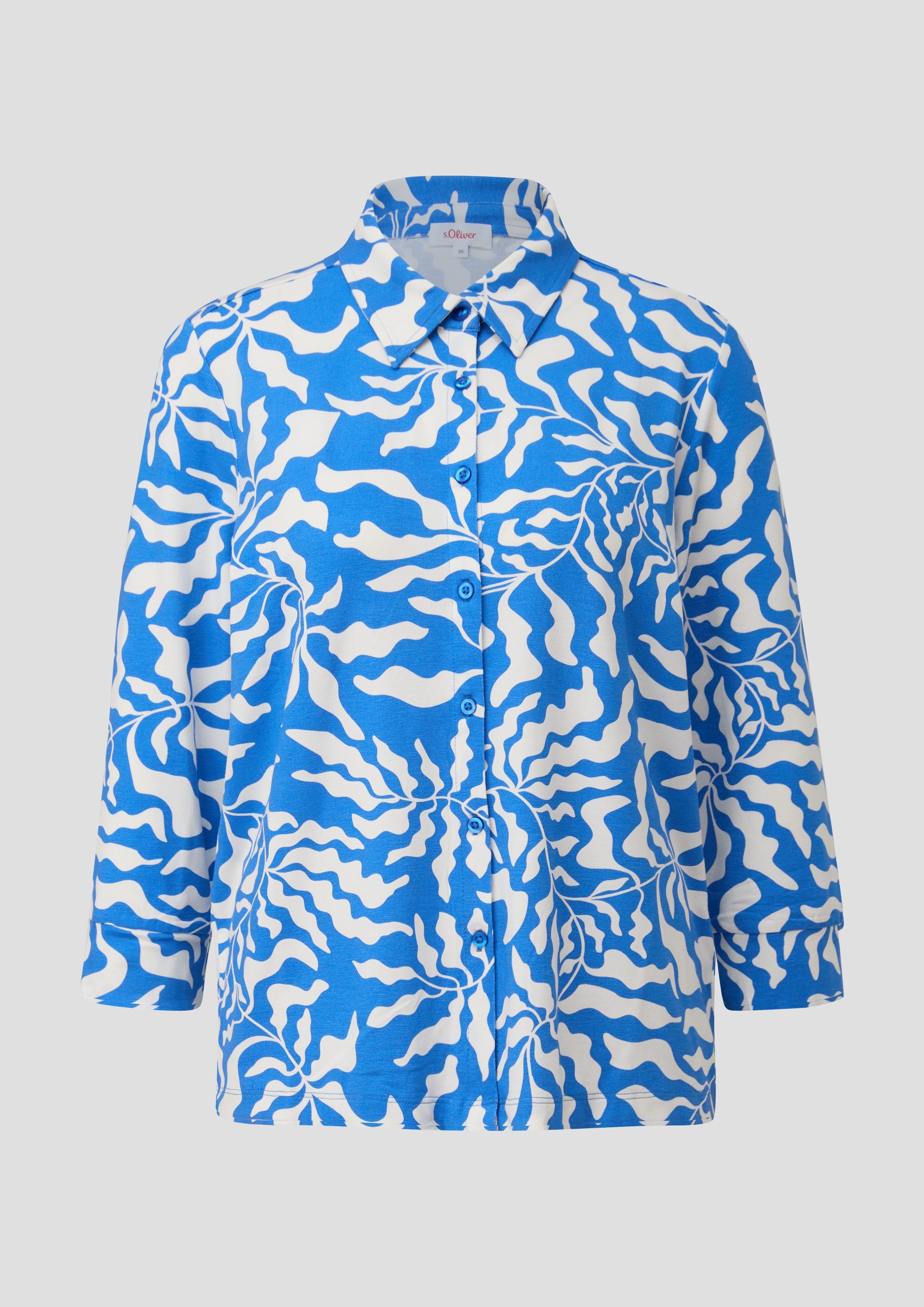 Thumbnail - s.Oliver - Shirt mit 3/4-Arm, Damen, weiß|blau