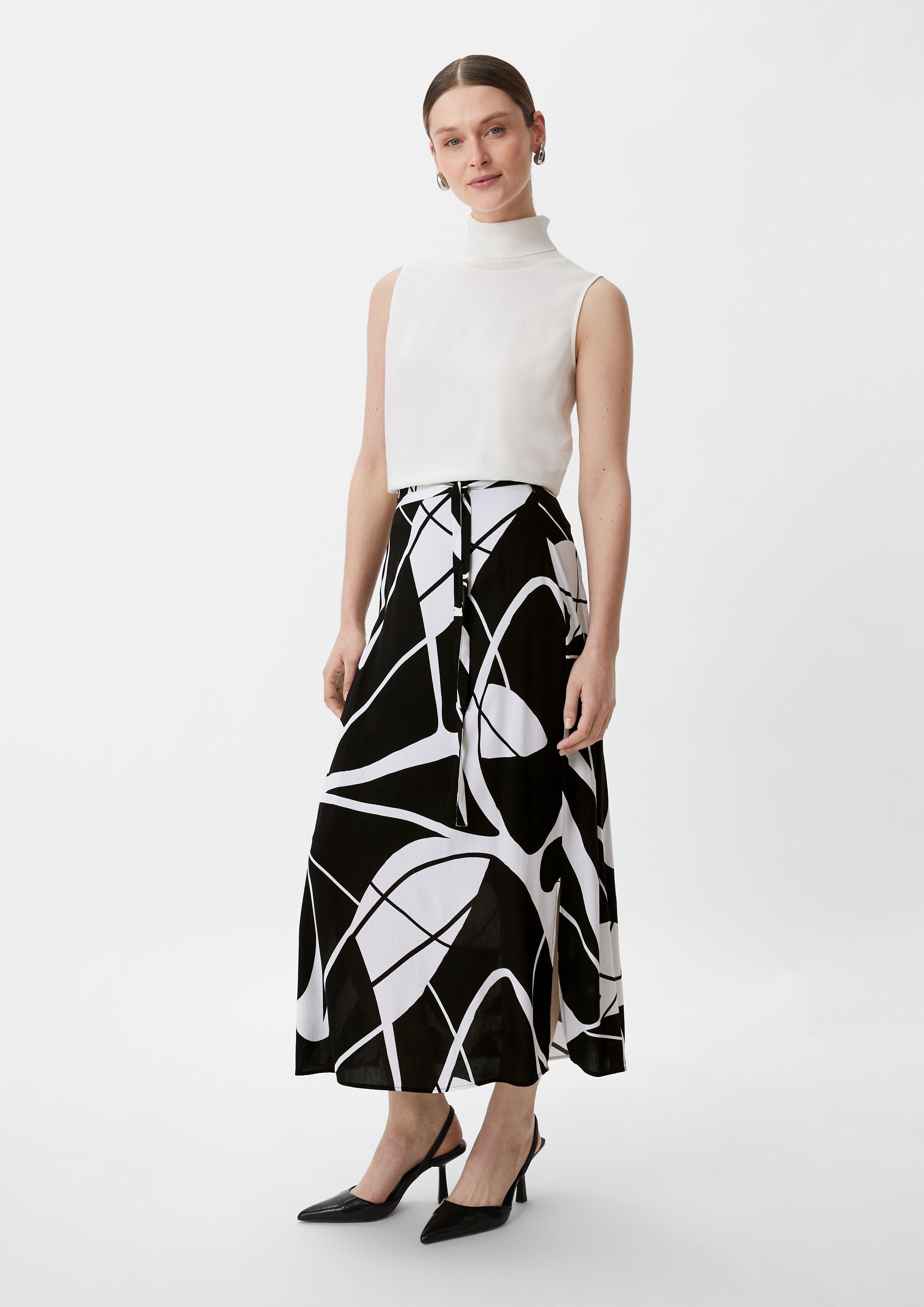 Viscose top and viscose long print skirt