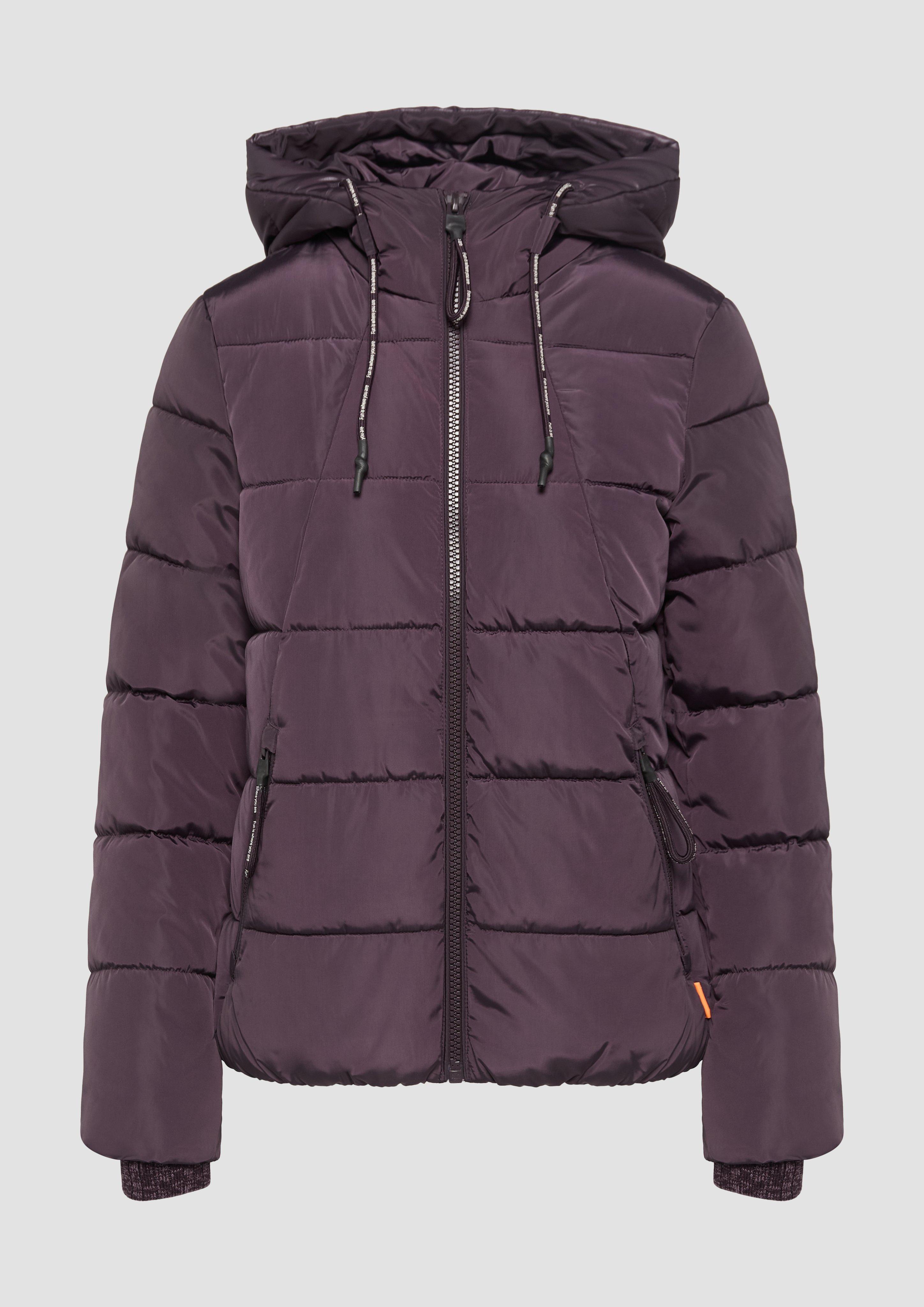Thumbnail - QS - Wattierte Steppjacke mit Kapuze, Damen, lila