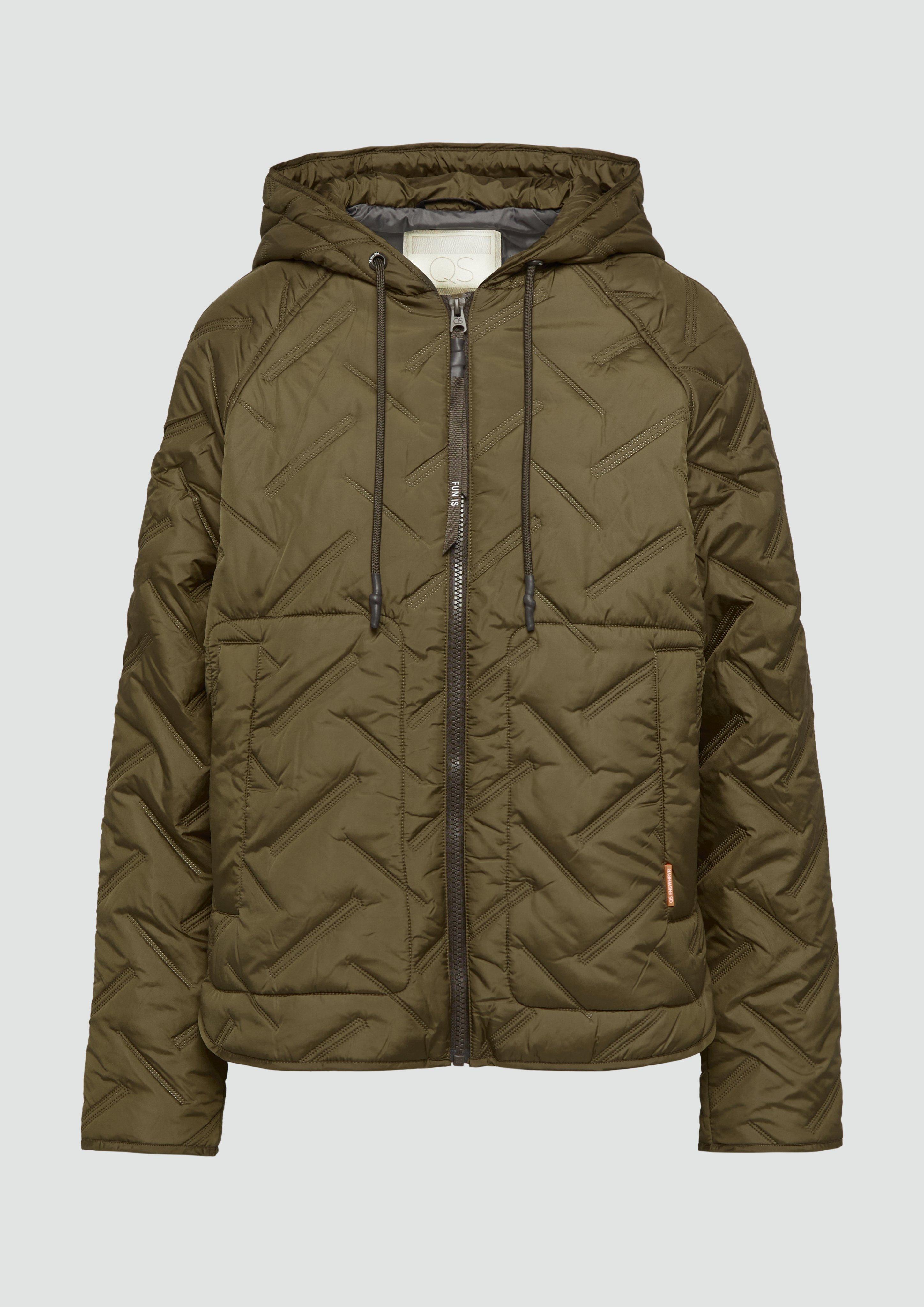 QS - Leichte Steppjacke mit Kapuze, Damen, Grün