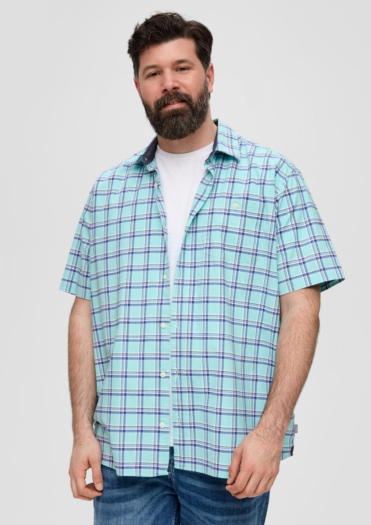 s.Oliver Regular: overhemd met korte mouwen met motief en borstzak