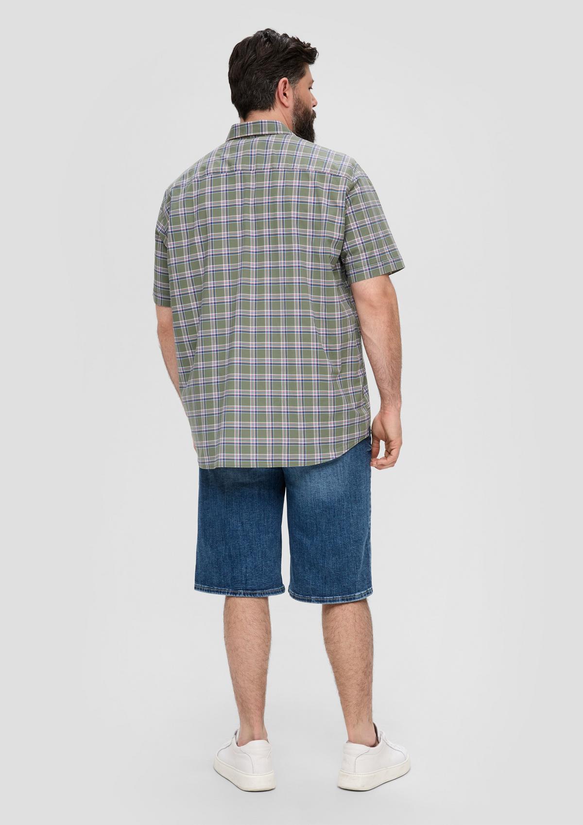 s.Oliver Regular: overhemd met korte mouwen met motief en borstzak