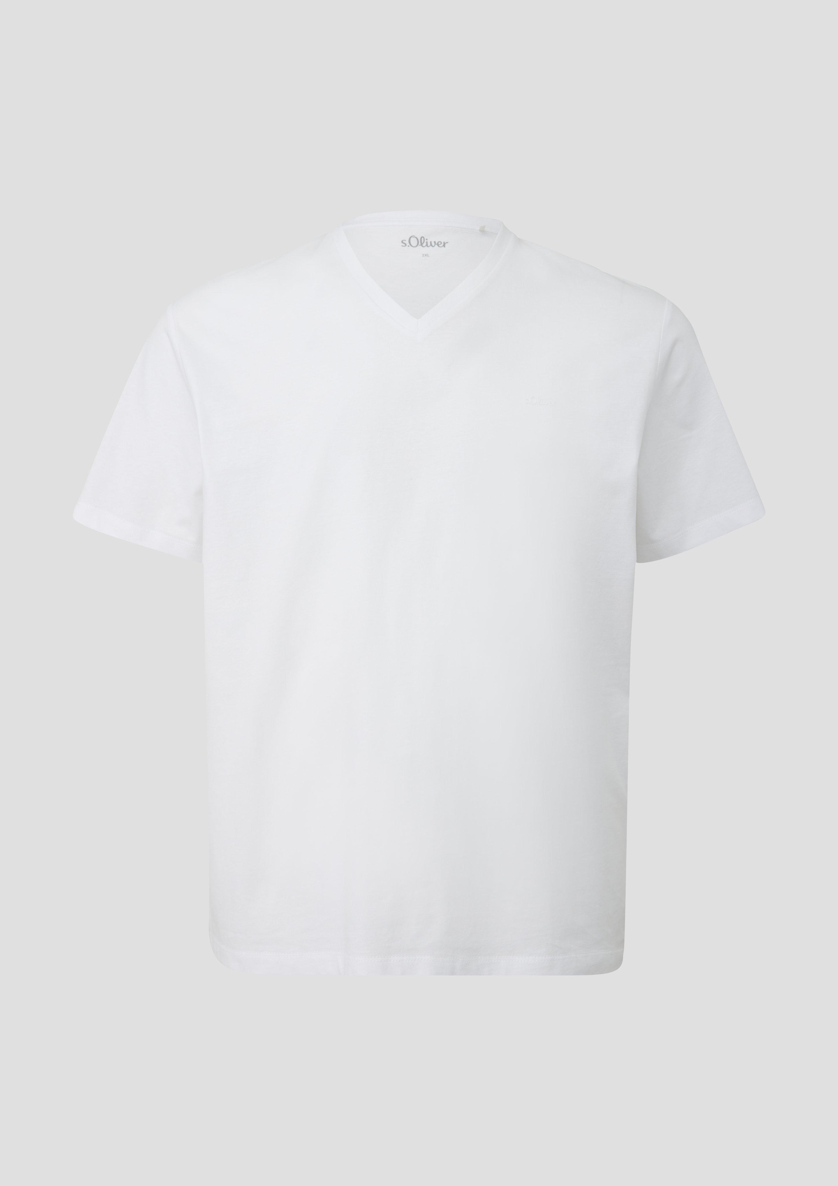 s.Oliver - T-Shirt mit Labelprint, Herren, weiß