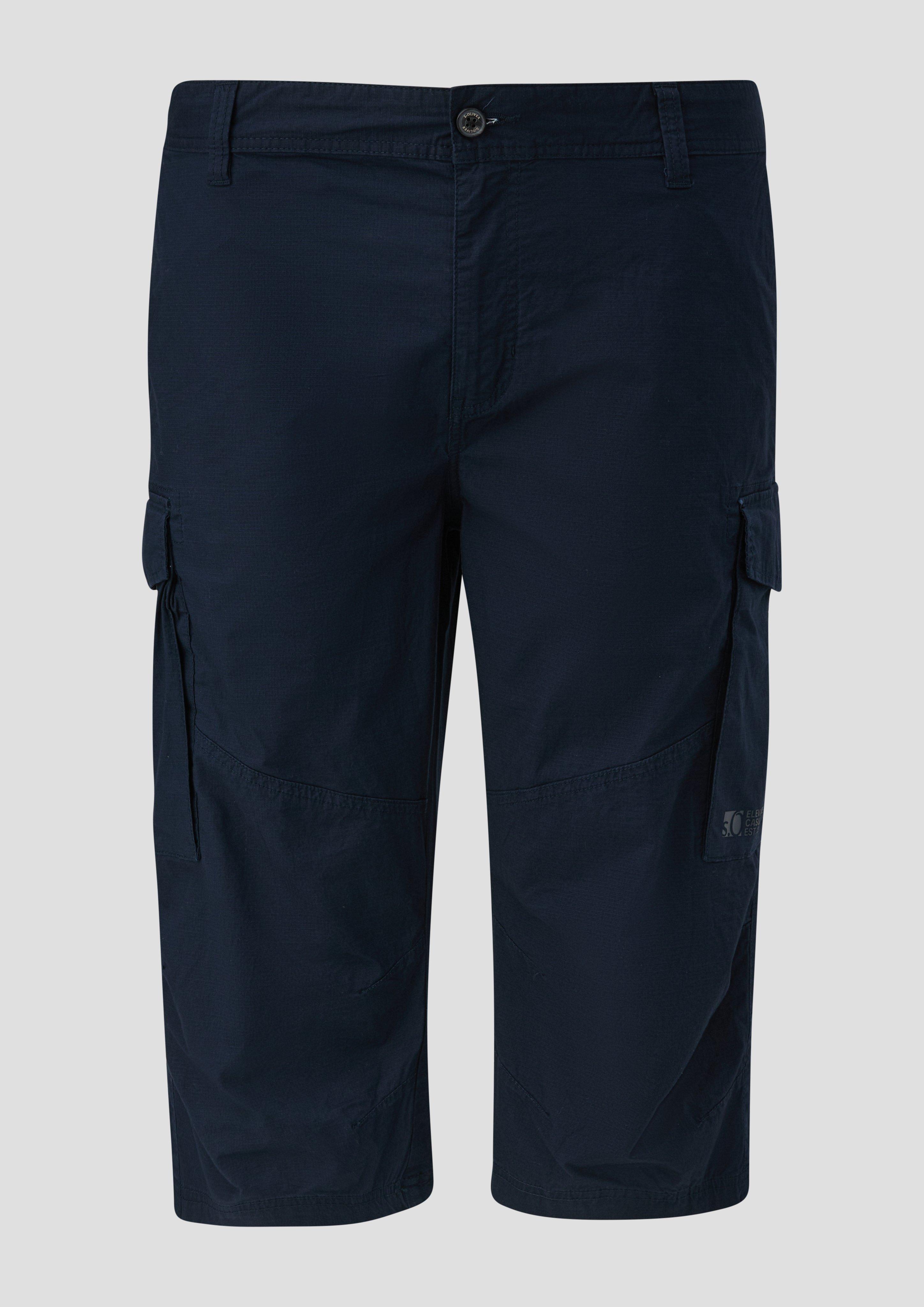 s.Oliver - Relaxed: Cargo-Bermuda aus Baumwollstretch, Herren, blau