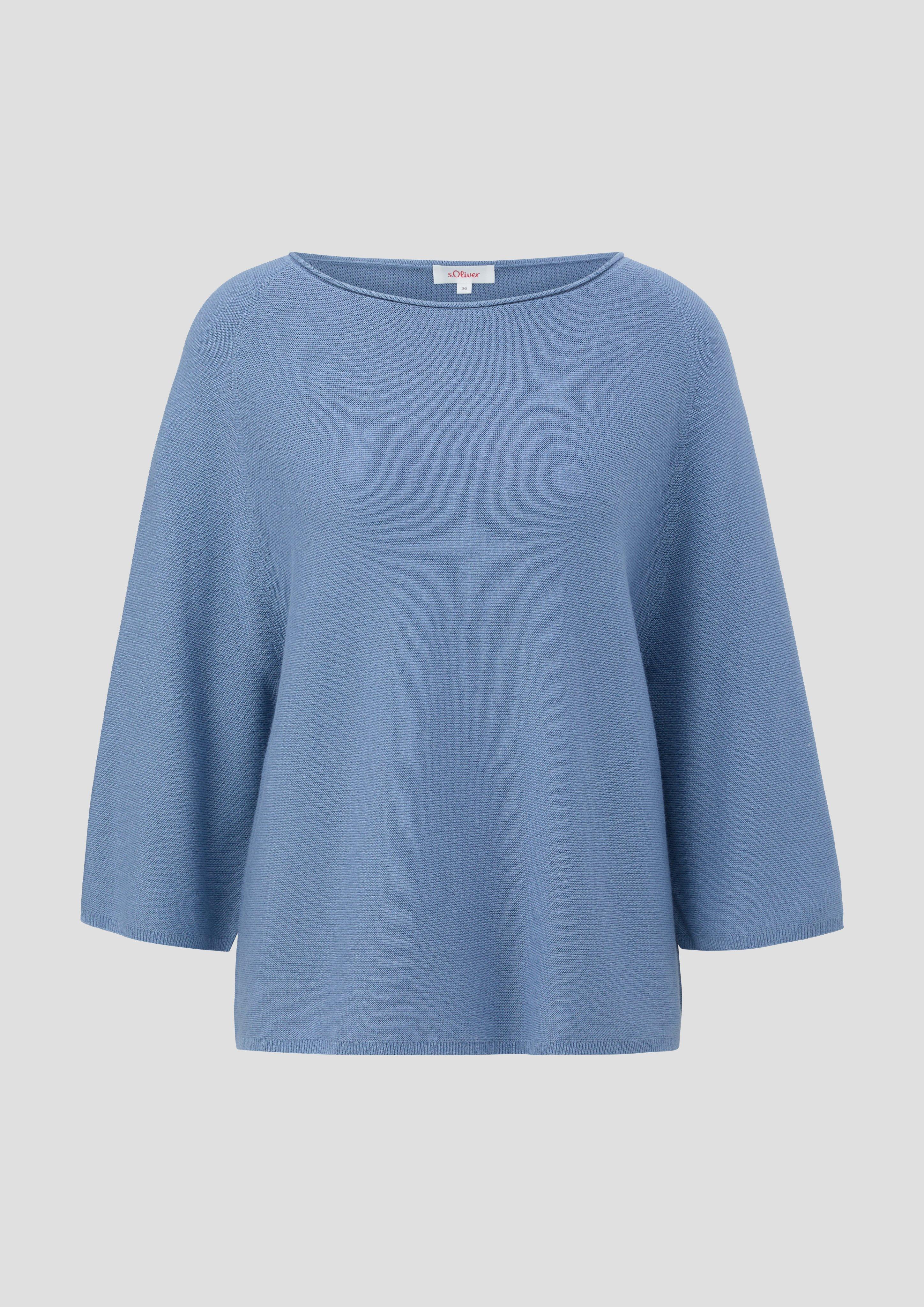 s.Oliver - Strickpullover mit weiten Ärmeln, Damen, blau