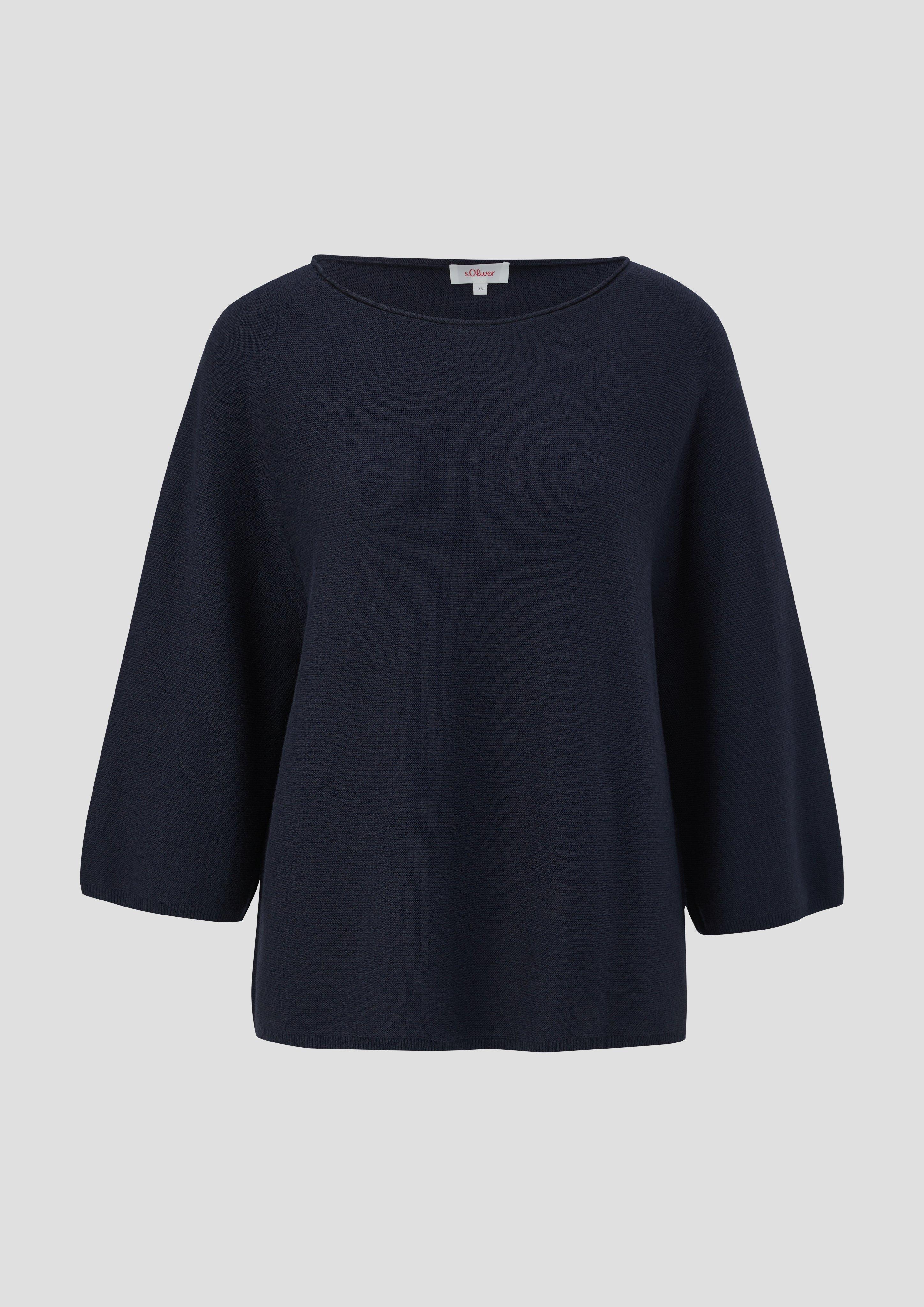 s.Oliver - Strickpullover mit weiten Ärmeln, Damen, blau