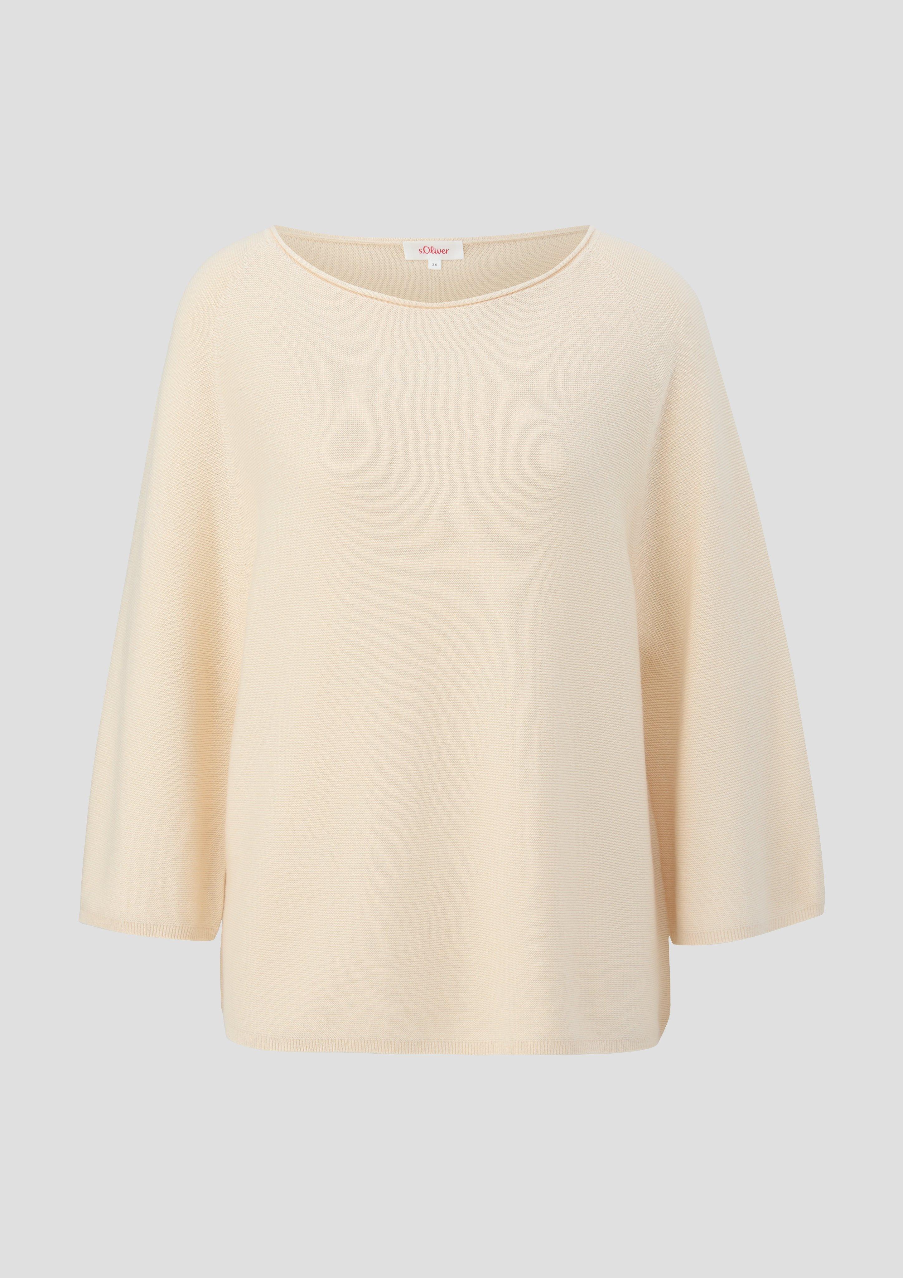 s.Oliver - Strickpullover mit weiten Ärmeln, Damen, Beige