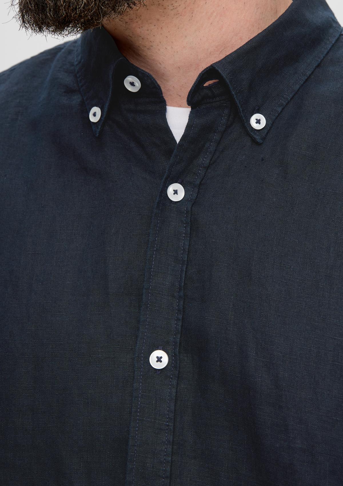 s.Oliver Lanena košulja s ovratnikom s gumbima