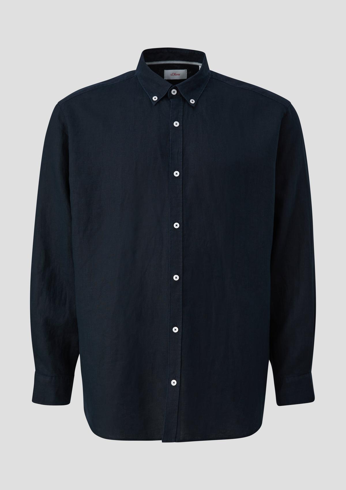 s.Oliver Linen shirt with a button-down collar