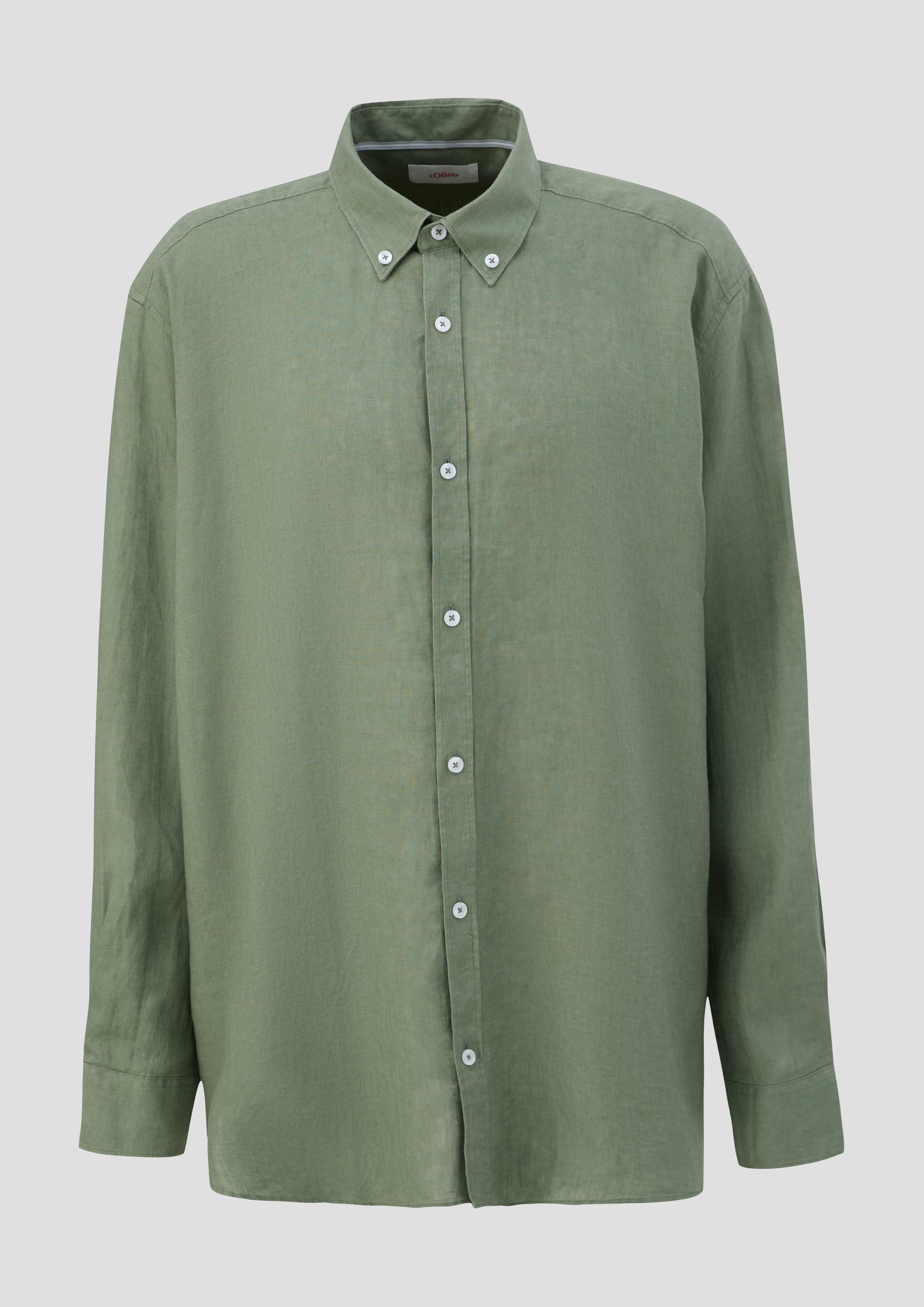 s.Oliver Leinenhemd mit Button-Down-Kragen