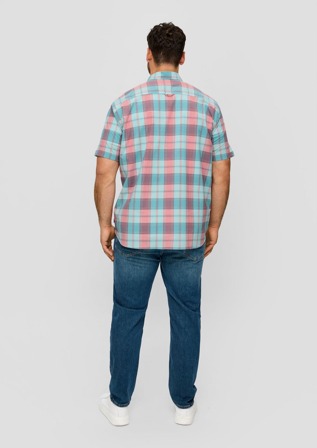 s.Oliver Check short sleeve shirt with a Kent collar