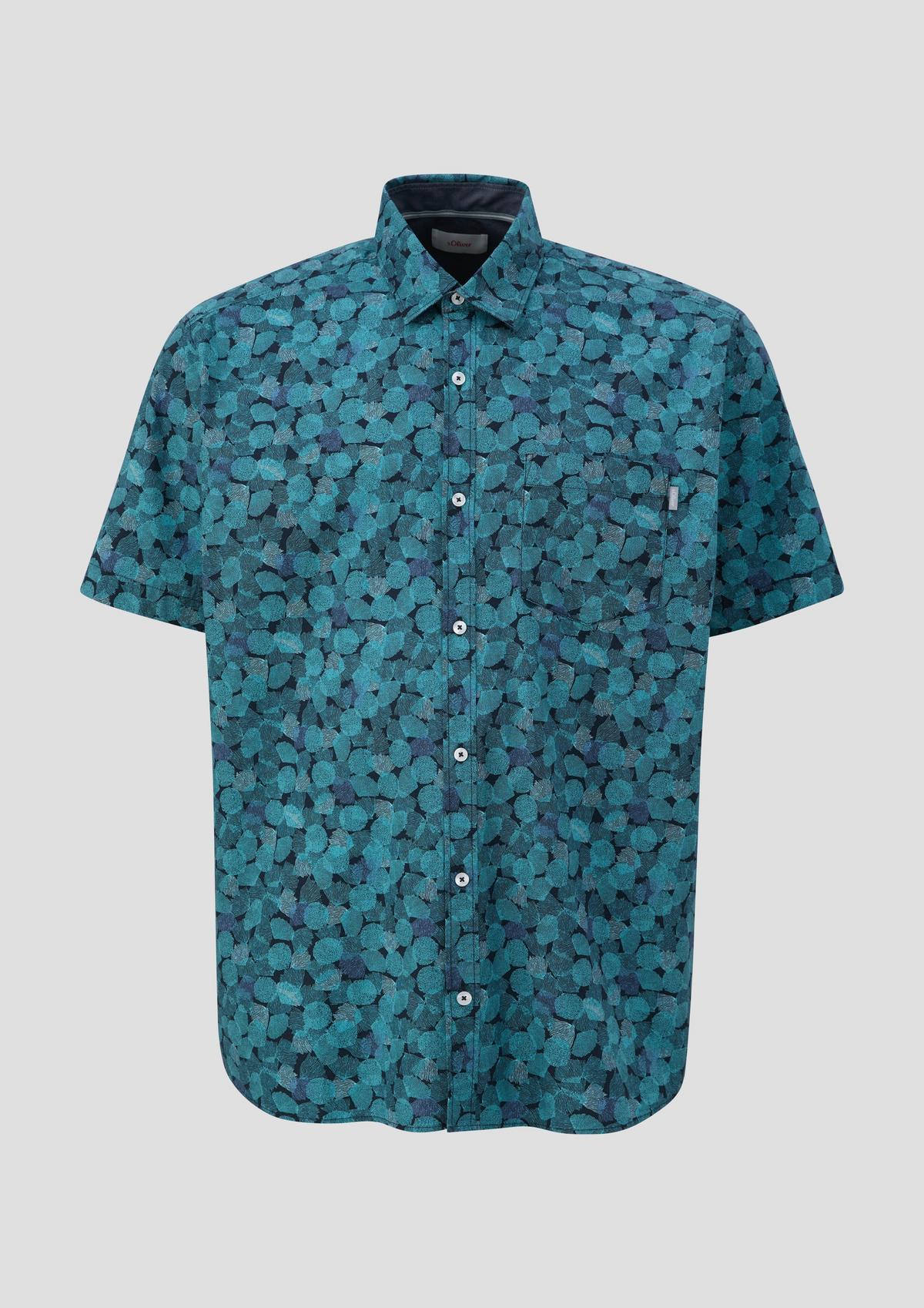 s.Oliver Slim fit: short sleeve shirt with a Kent collar