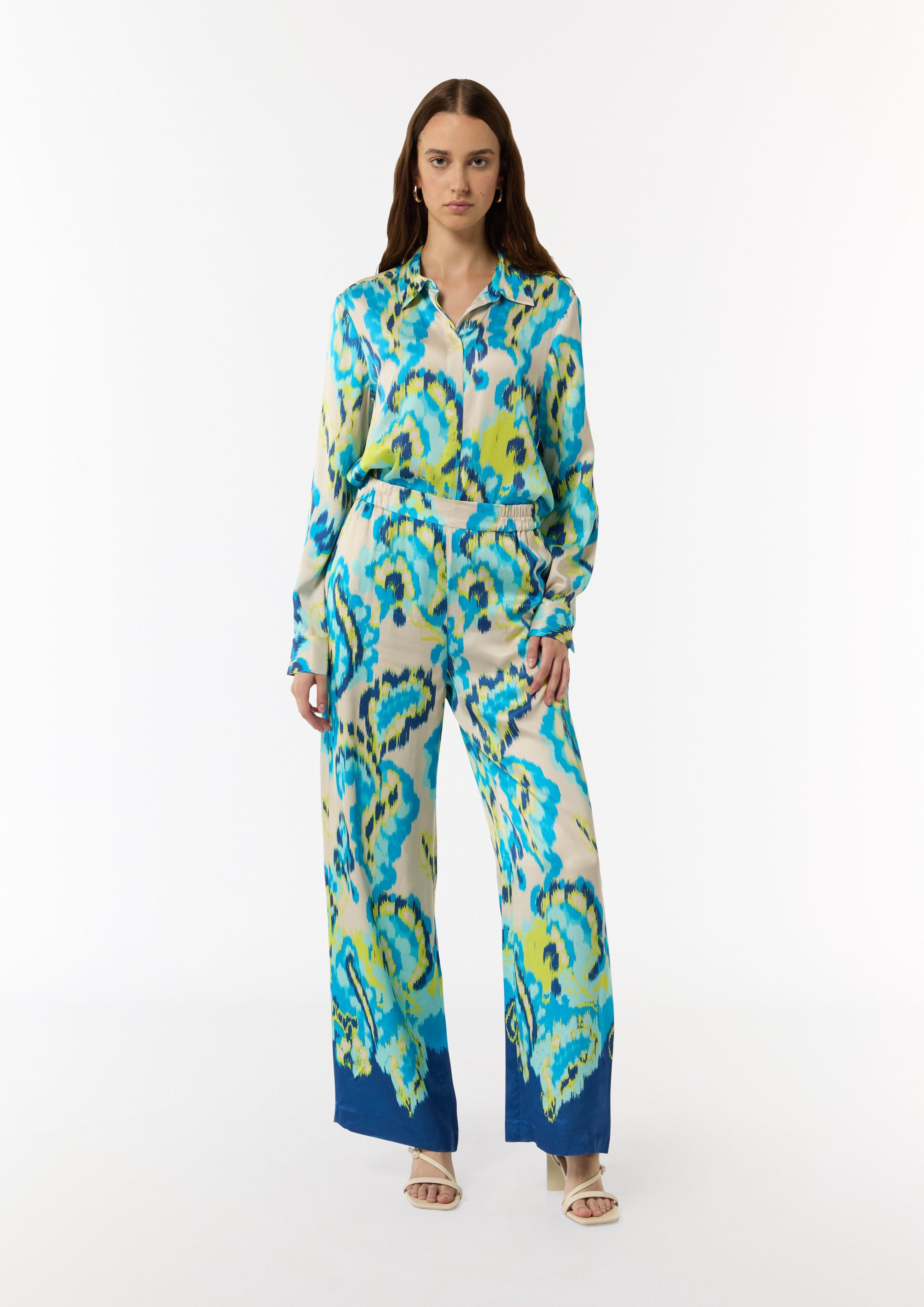 Wide leg viscose trousers with elasticated waistband Wide leg viscose trousers with elasticated waistband