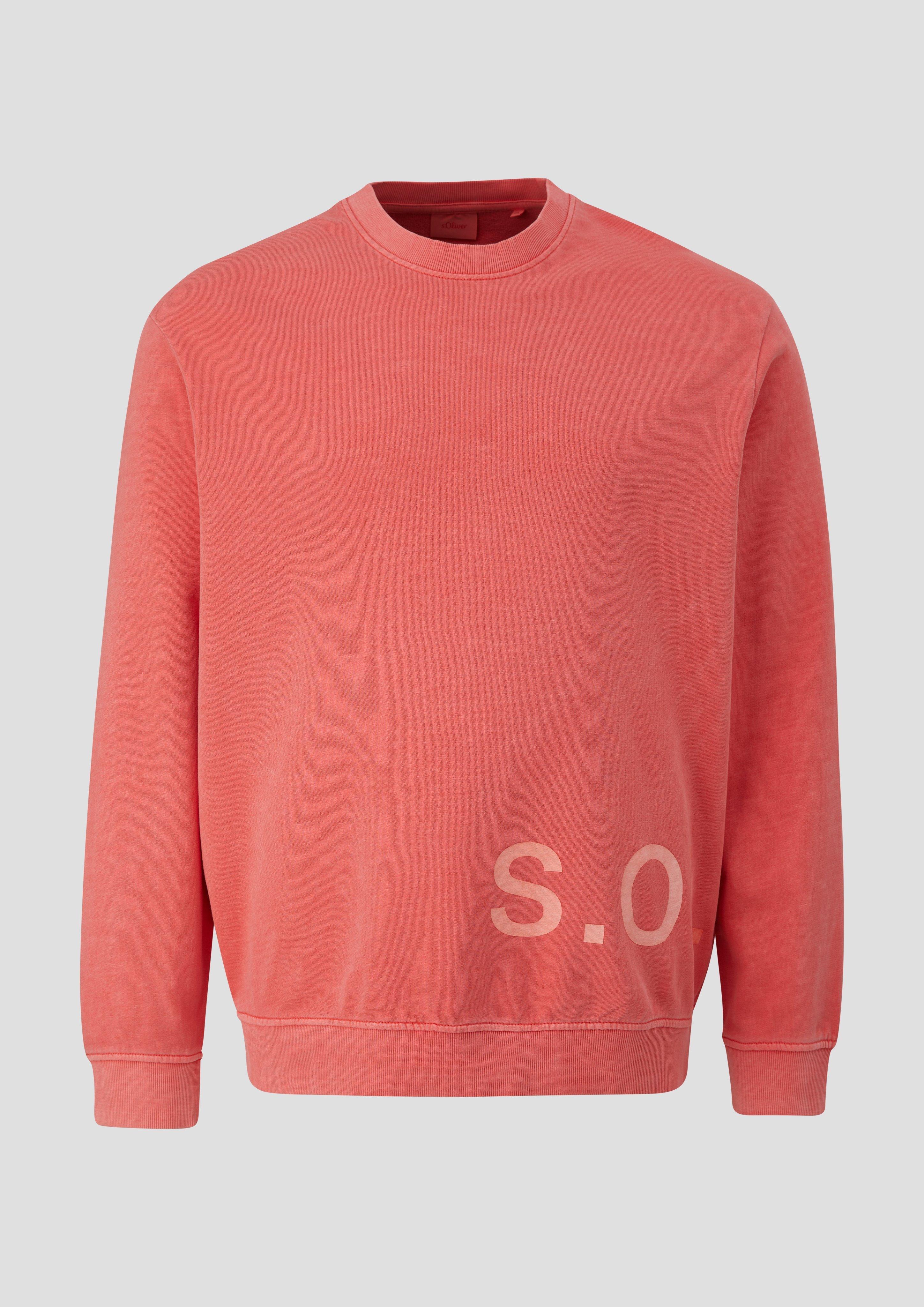 s.Oliver Baumwoll-Sweatshirt mit Logo-Print