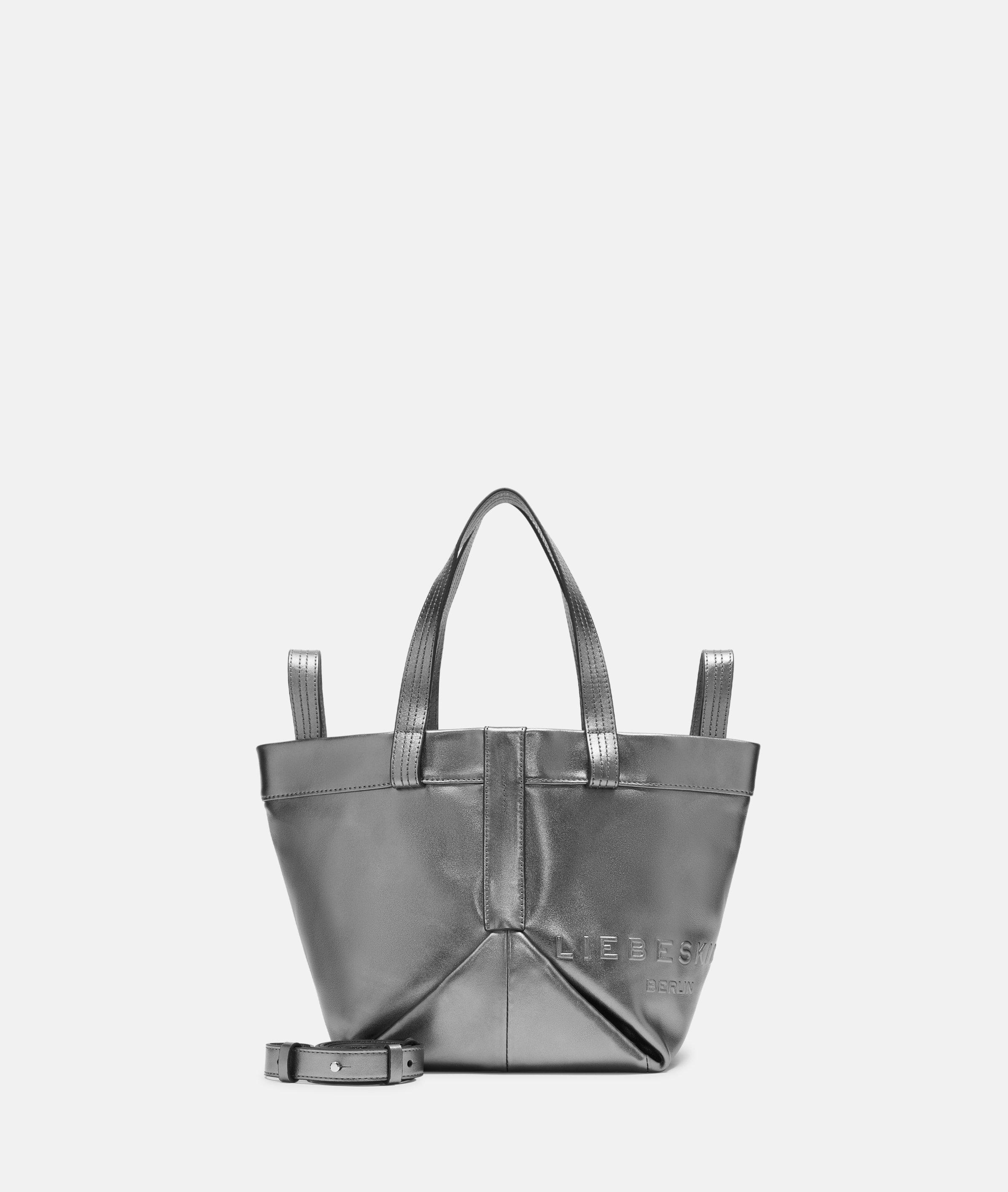 Liebeskind Berlin - Kleiner Shopper in Metallic-Optik -  silber