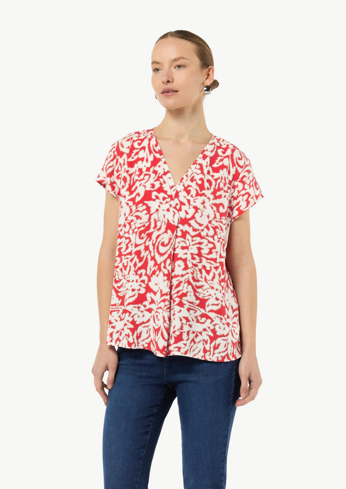 comma Patterned blouse with a V-neckline