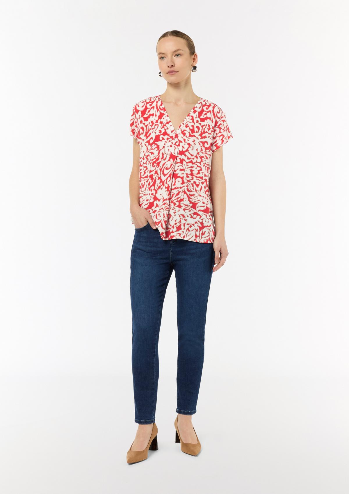 comma Patterned blouse with a V-neckline