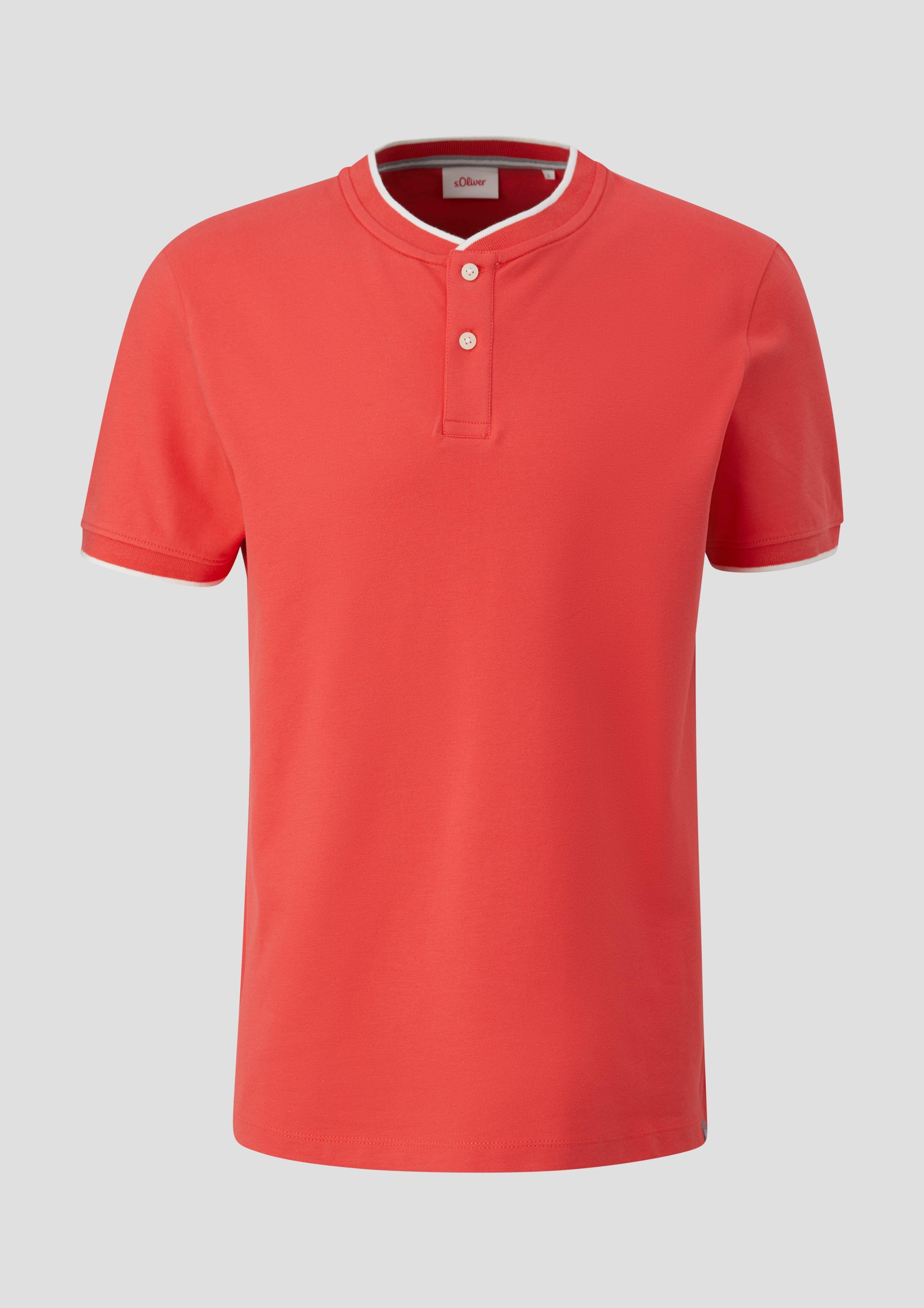 s.Oliver - Poloshirt mit Henleyausschnitt, Herren, Orange