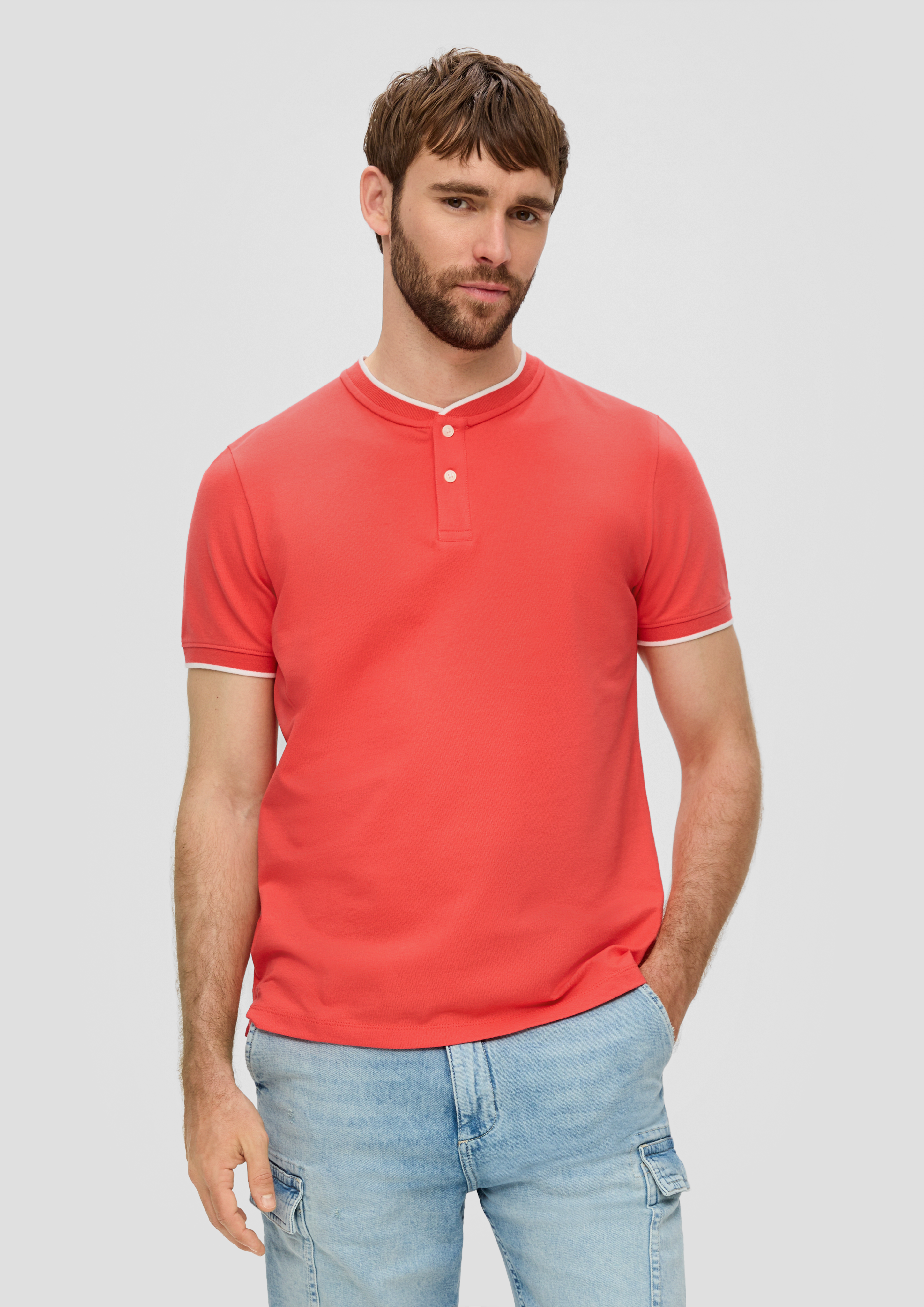 S.Oliver Poloshirt mit Henleyausschnitt