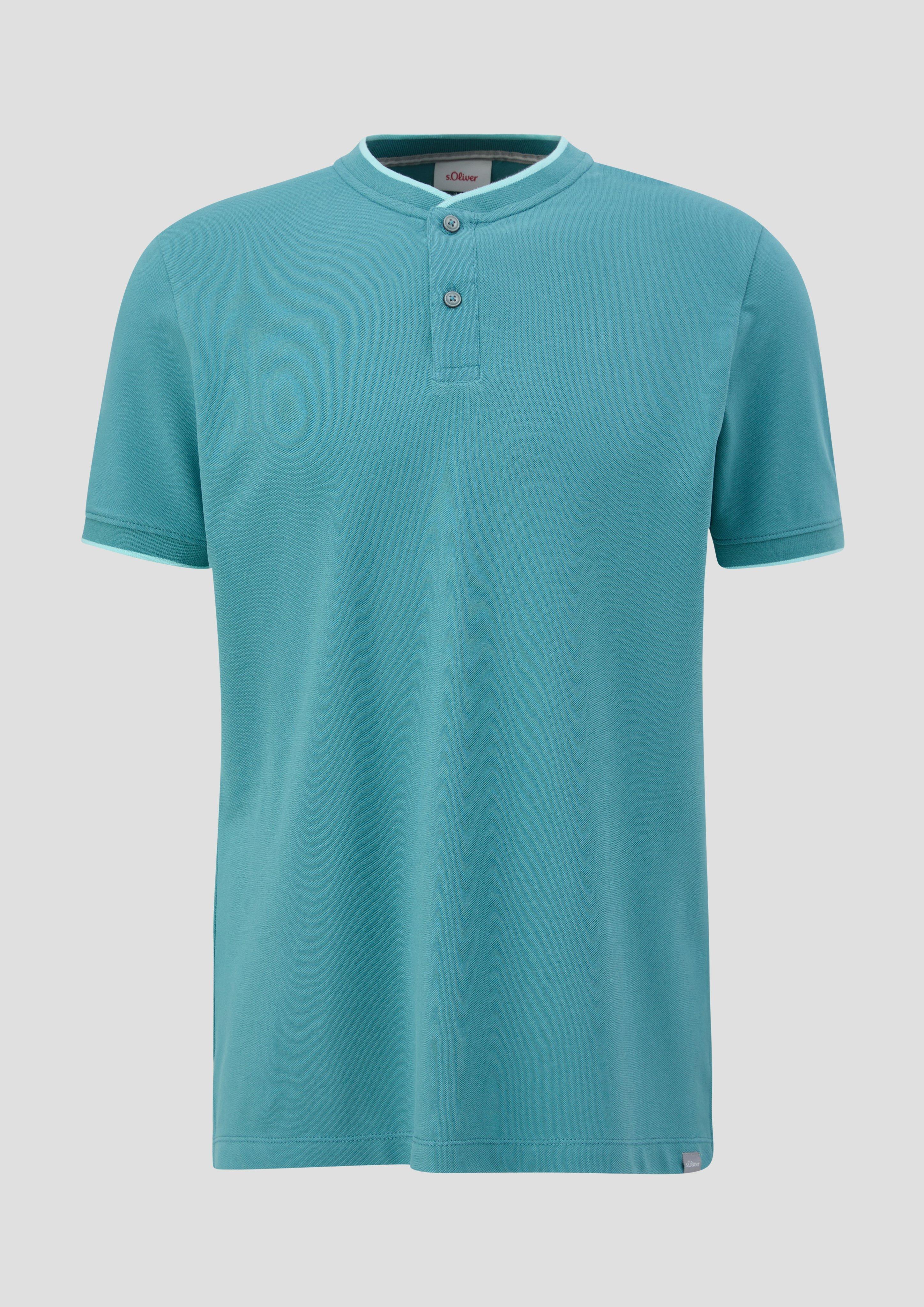 s.Oliver - Poloshirt mit Henleyausschnitt, Herren, Blau