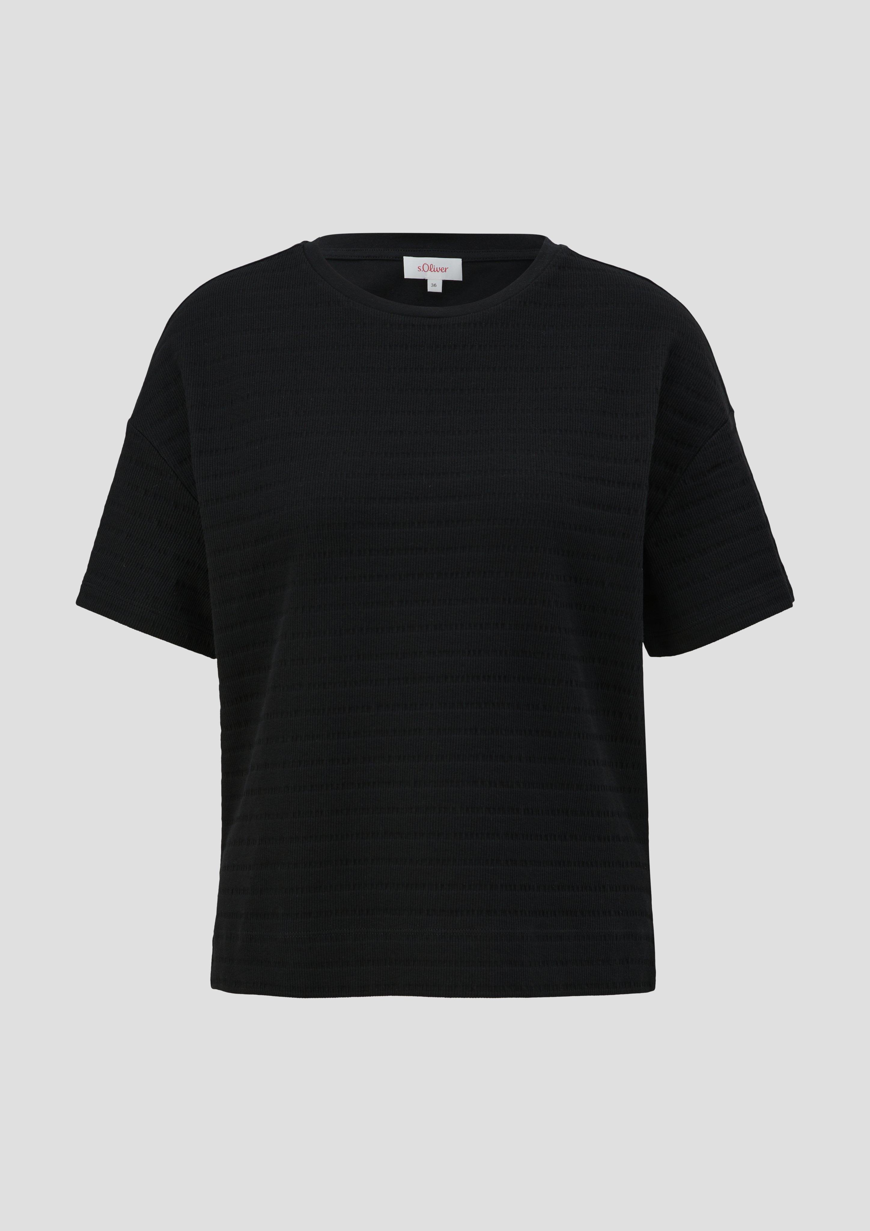 Thumbnail - s.Oliver - T-Shirt mit Musterstruktur, Damen, schwarz