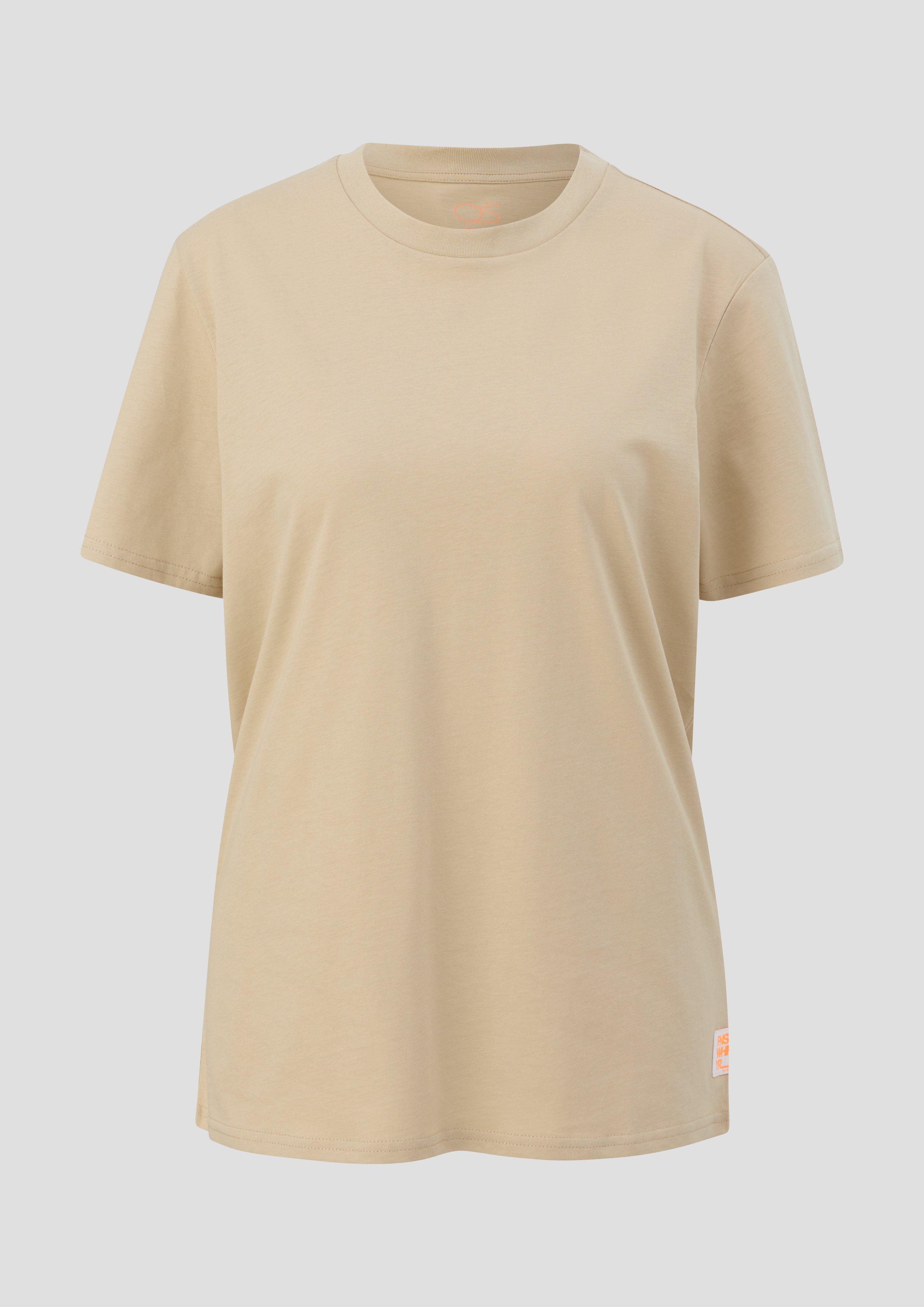 QS - T-Shirt aus weicher Baumwolle, Damen, Beige