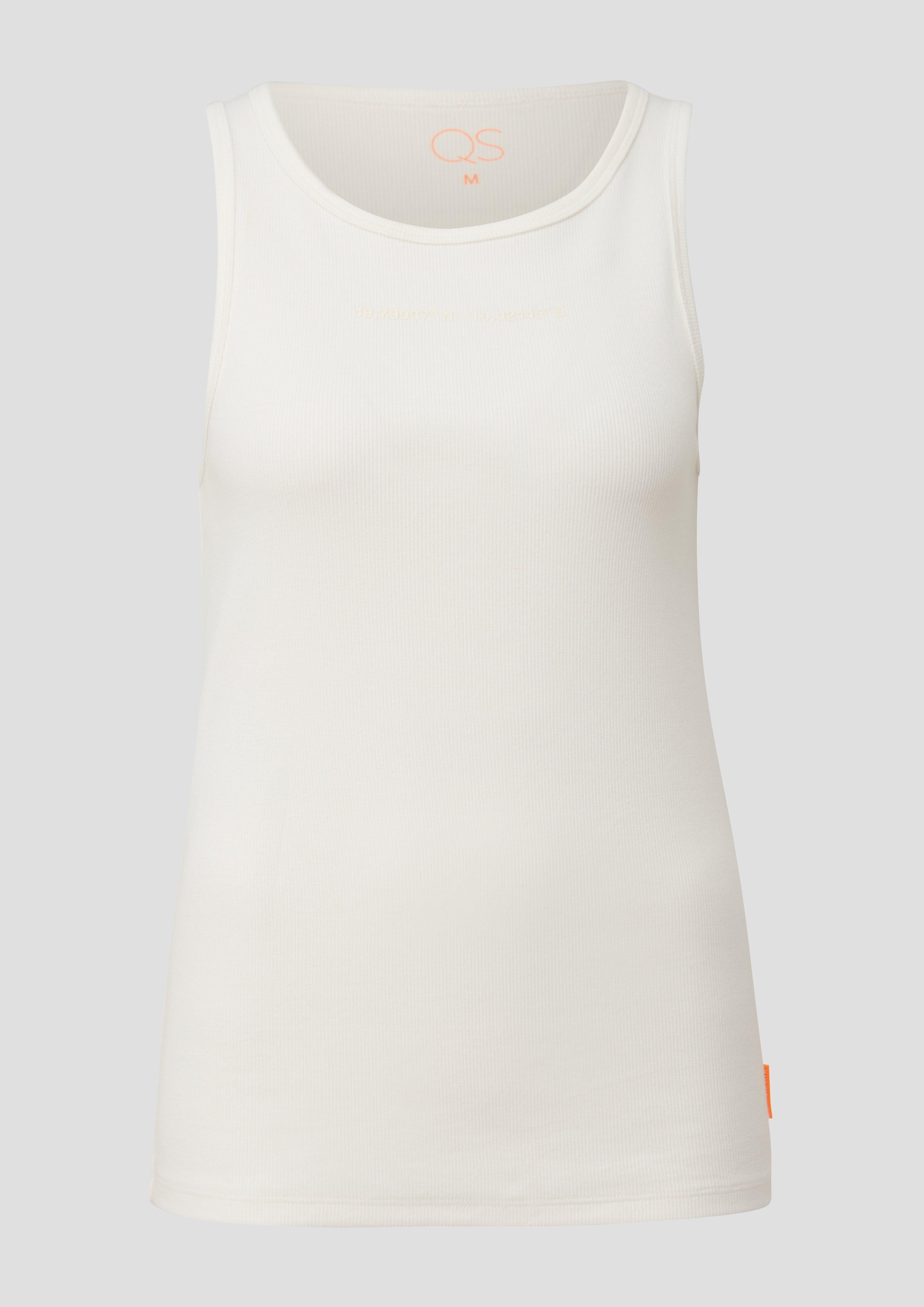 QS - Tanktop aus Rippware, Damen, weiß