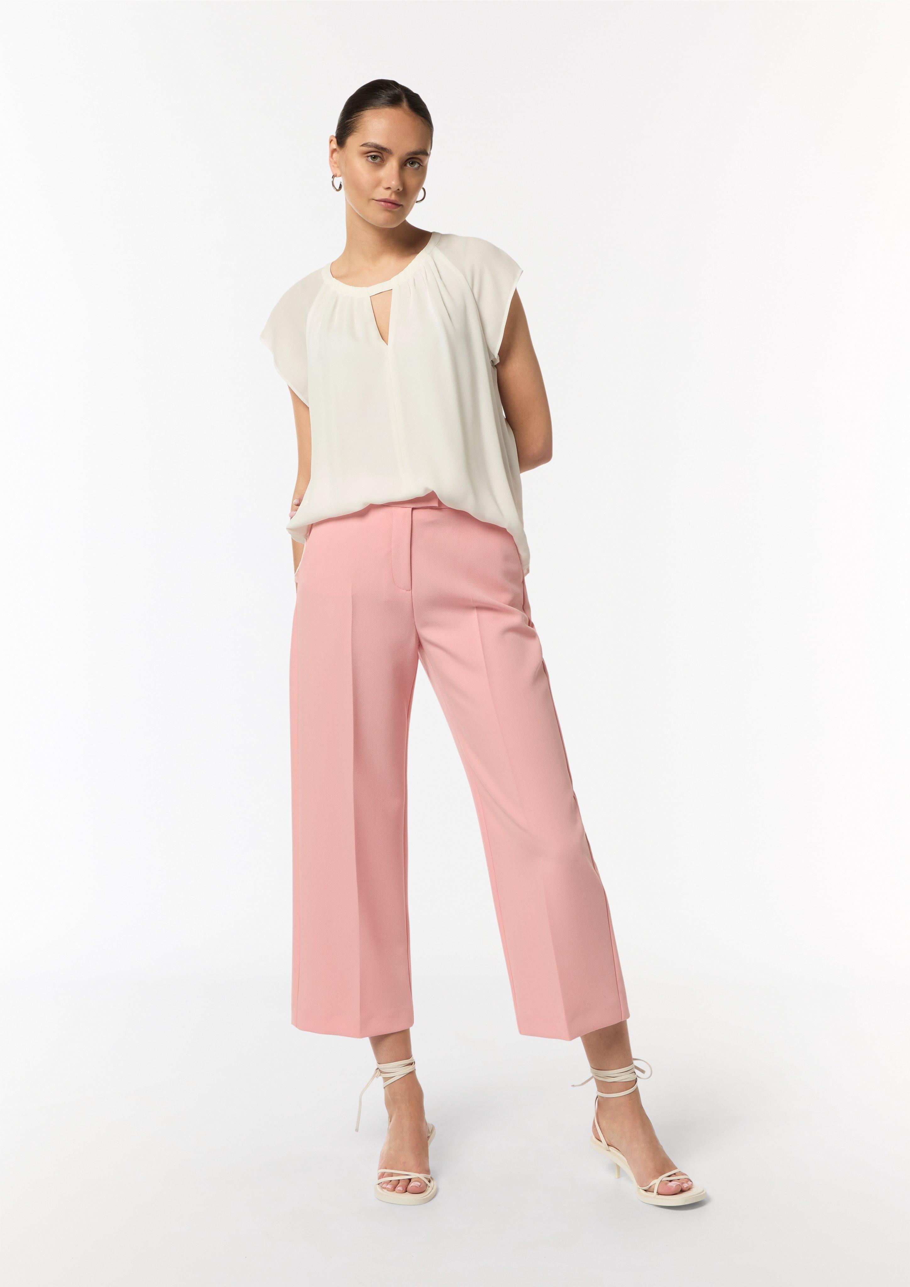 Chiffon blouse with cap sleeves - White | SCAYLE