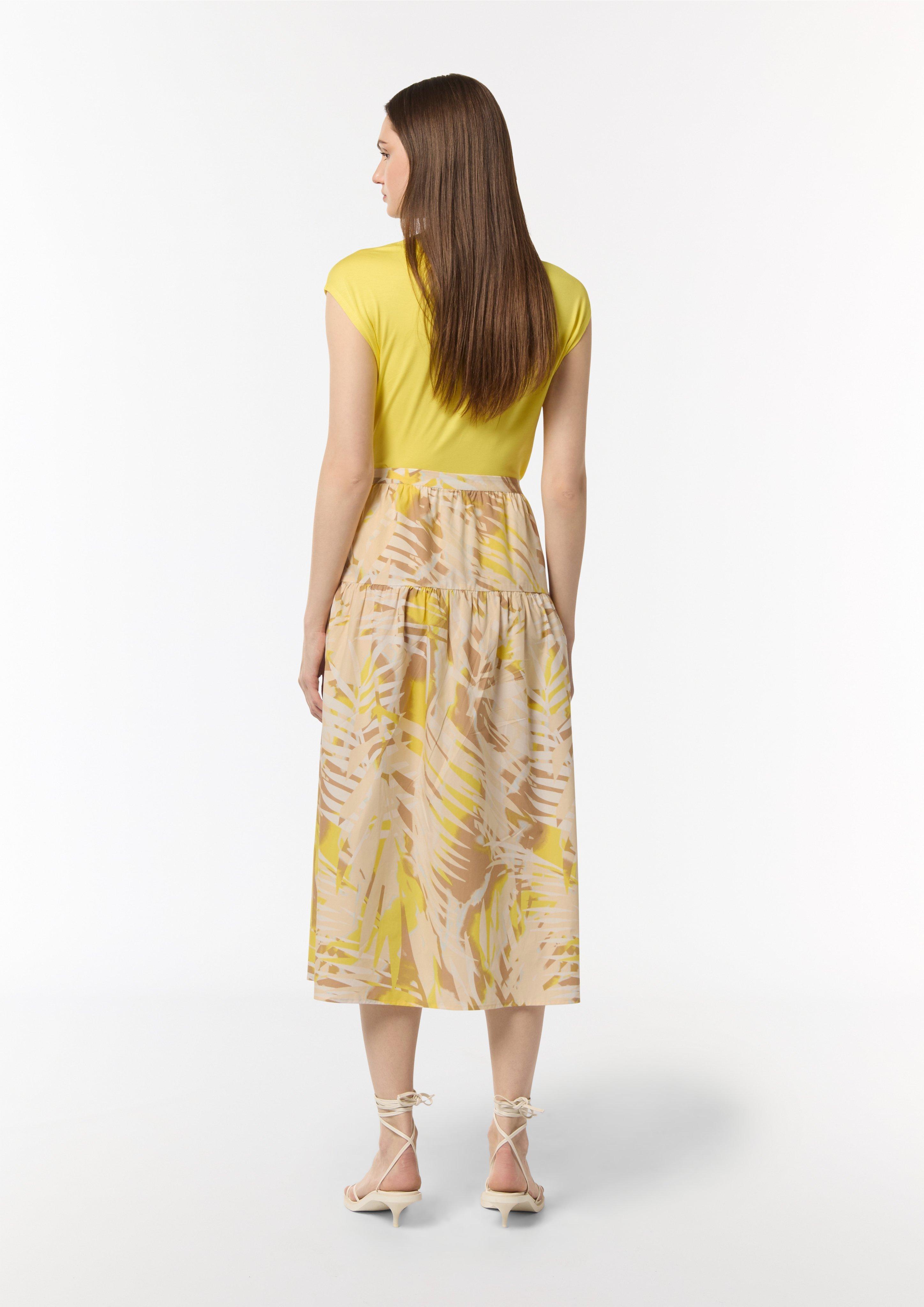 Midi skirt with a concealed zip - yellow | Comma Midi skirt with a concealed zip - yellow | Comma