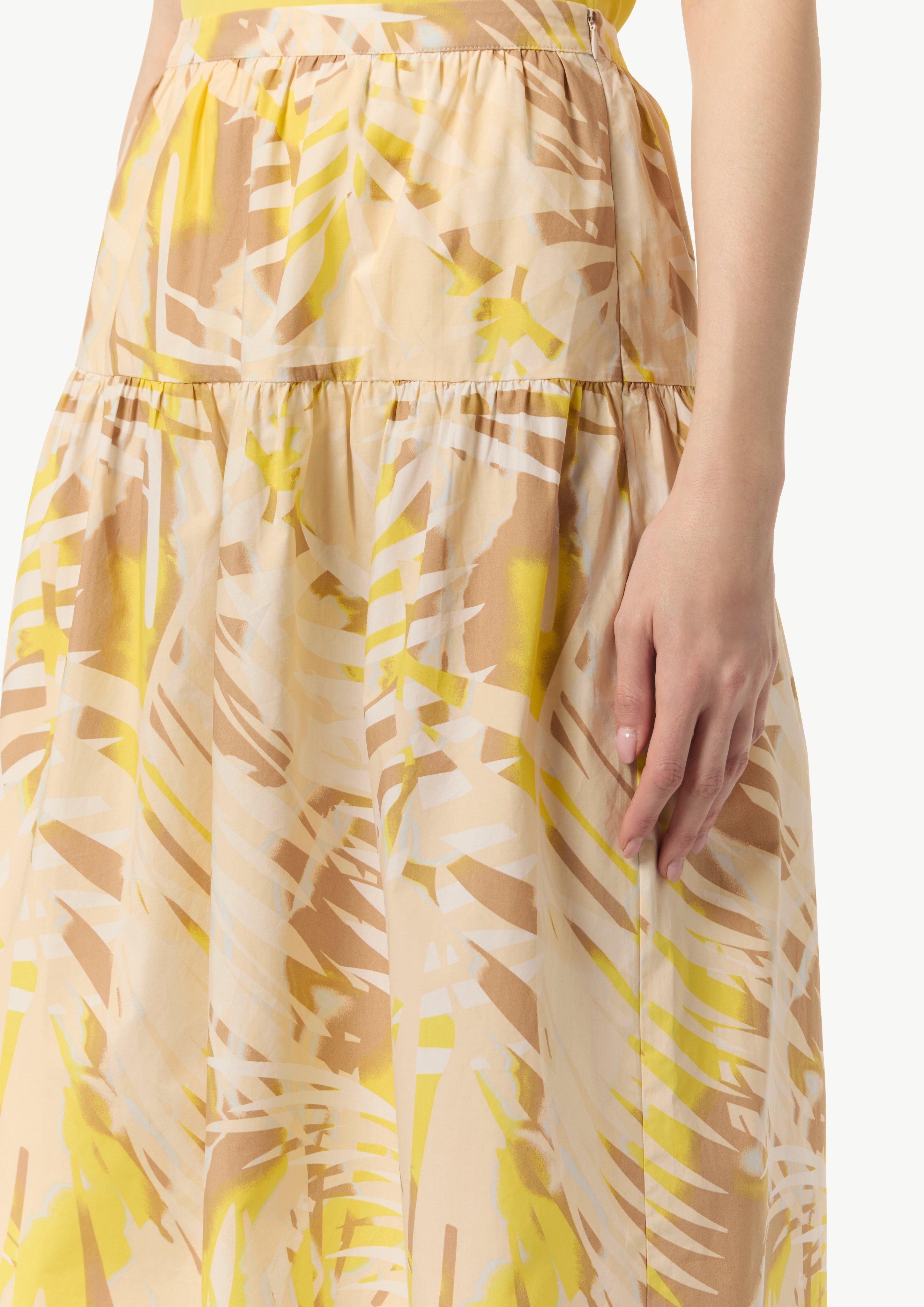 Midi skirt with a concealed zip - yellow | Comma Midi skirt with a concealed zip - yellow | Comma